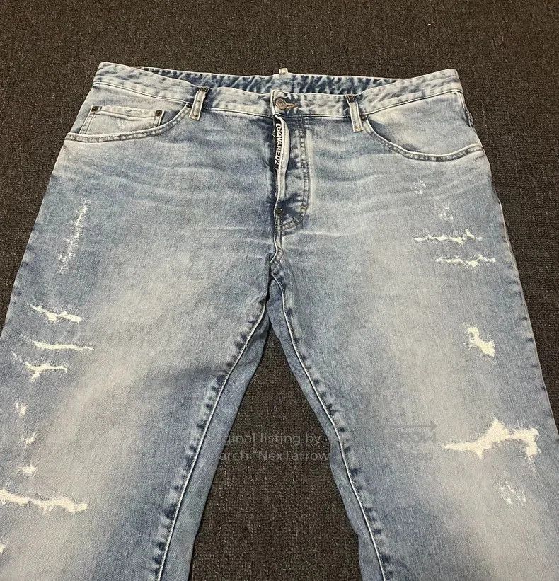DSquared2 Distressed Light Wash Jeans.