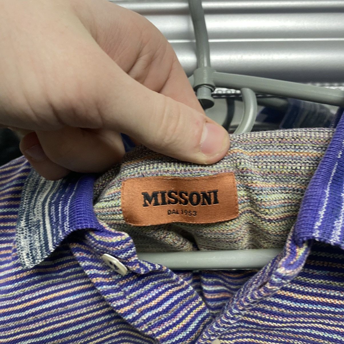 Missoni Missoni Striper Polo T-Shirt Vintage Size US L / EU 52-54 / 3 - 6 Thumbnail