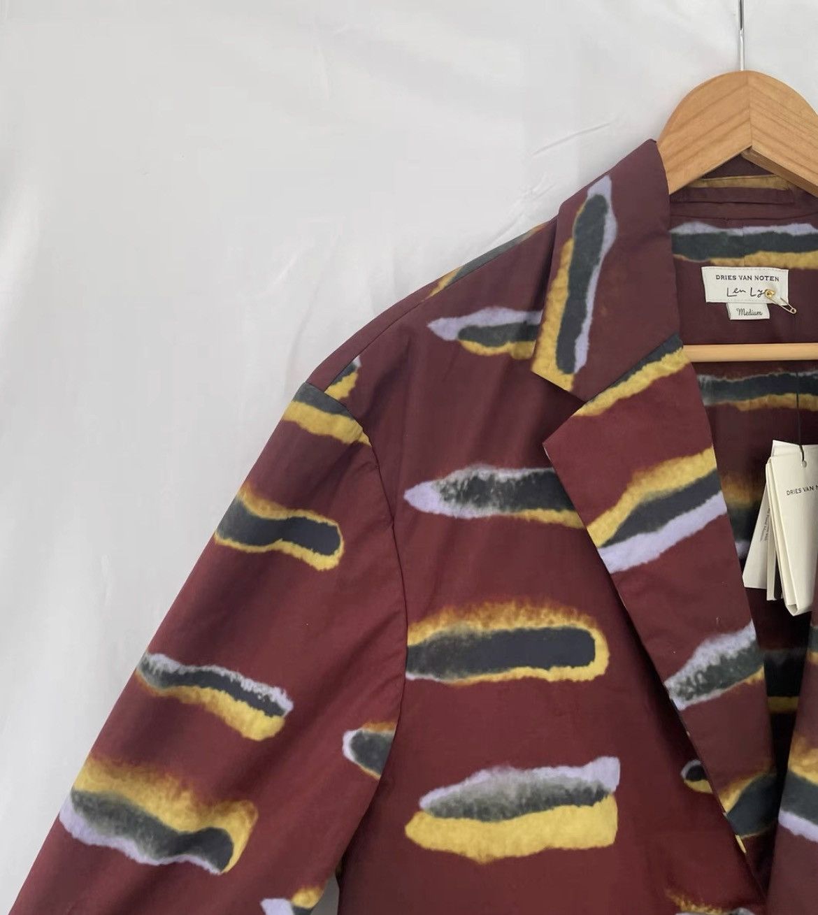 Dries Van Noten Dries Len Lye collection mens medium cotton graphic blazer Size 48L - 3 Thumbnail