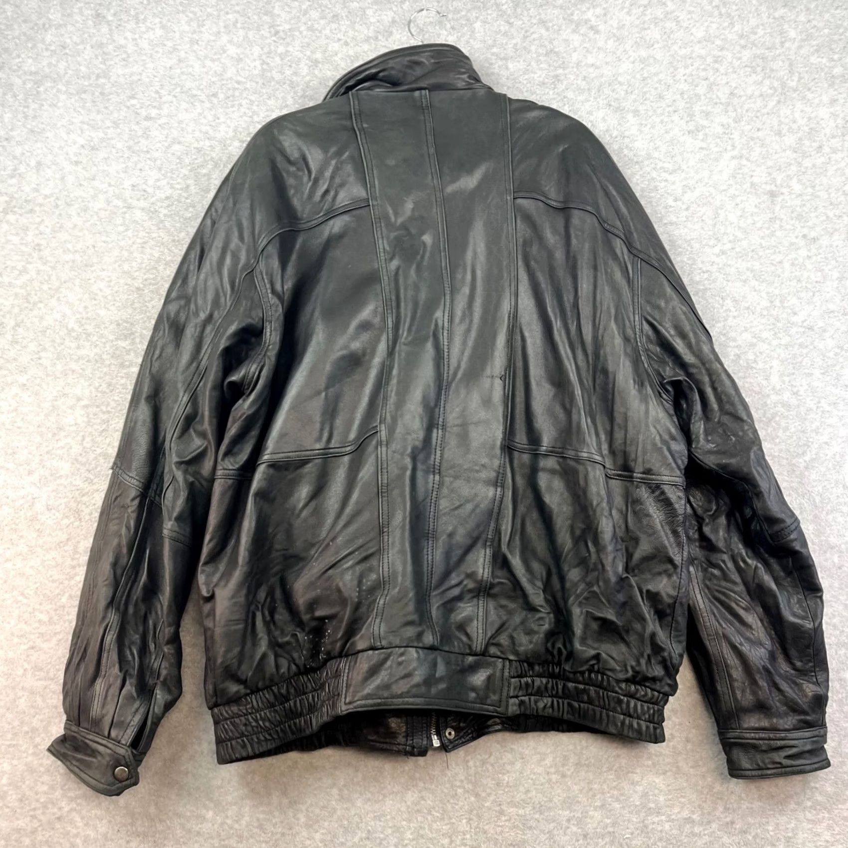 Vintage VINTAGE Black Leather XL Jacket Urban Cowboy Coat Men XL Zip Button Closure Size US XL / EU 56 / 4 - 7 Thumbnail