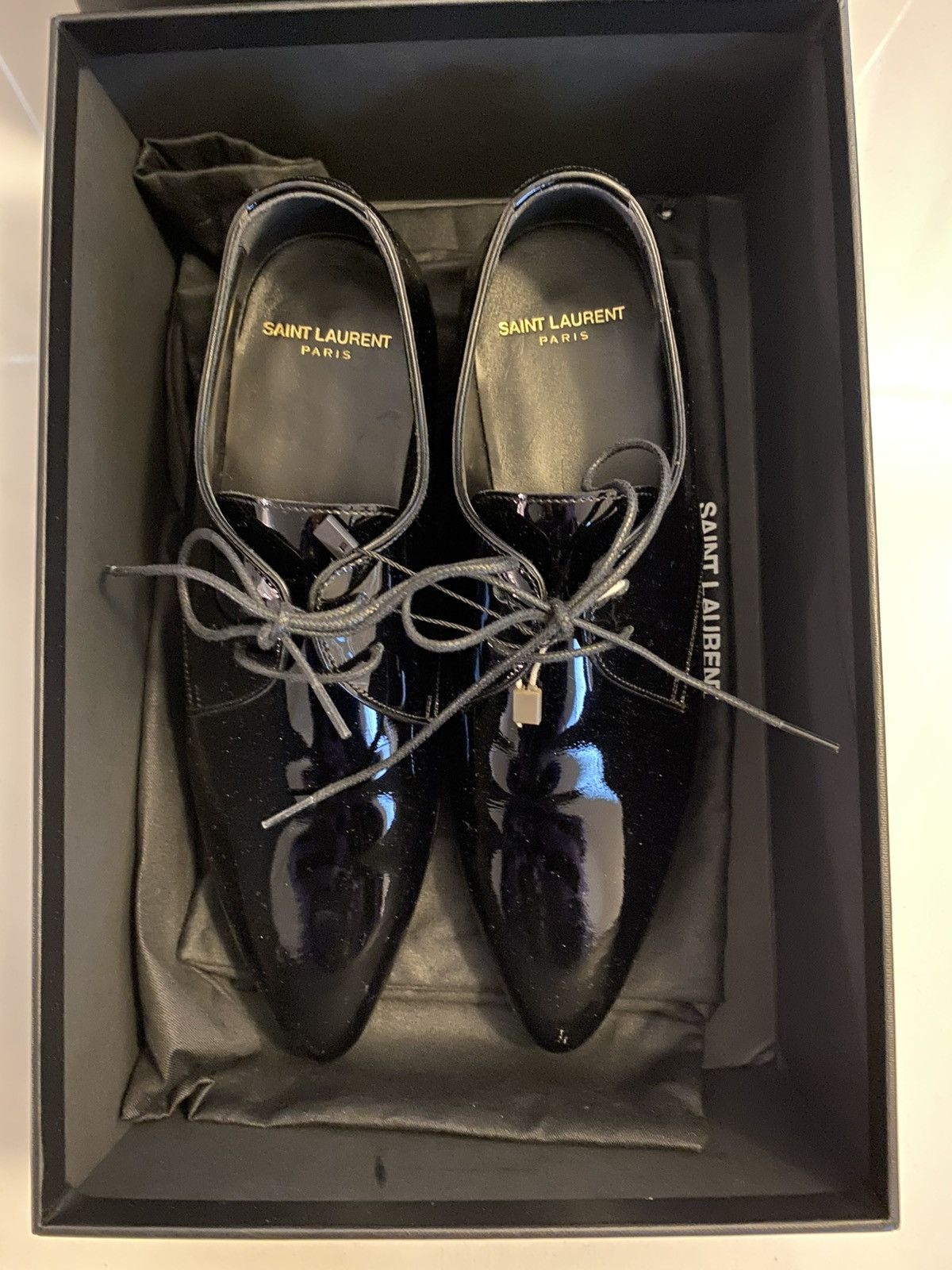 Saint Laurent Paris Black Saint Laurent Paris Shoes Size US 5.5 / IT 35.5 - 2 Thumbnail