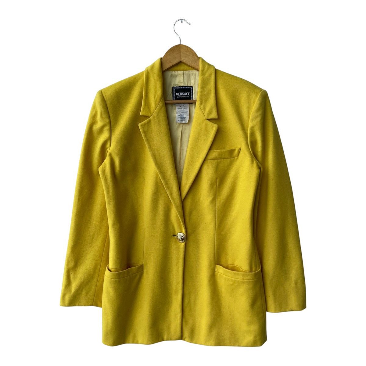 Versace Vintage Versace Jeans Couture Wool Cashmere Jacket Yellow Size M / US 6-8 / IT 42-44 - 1 Thumbnail