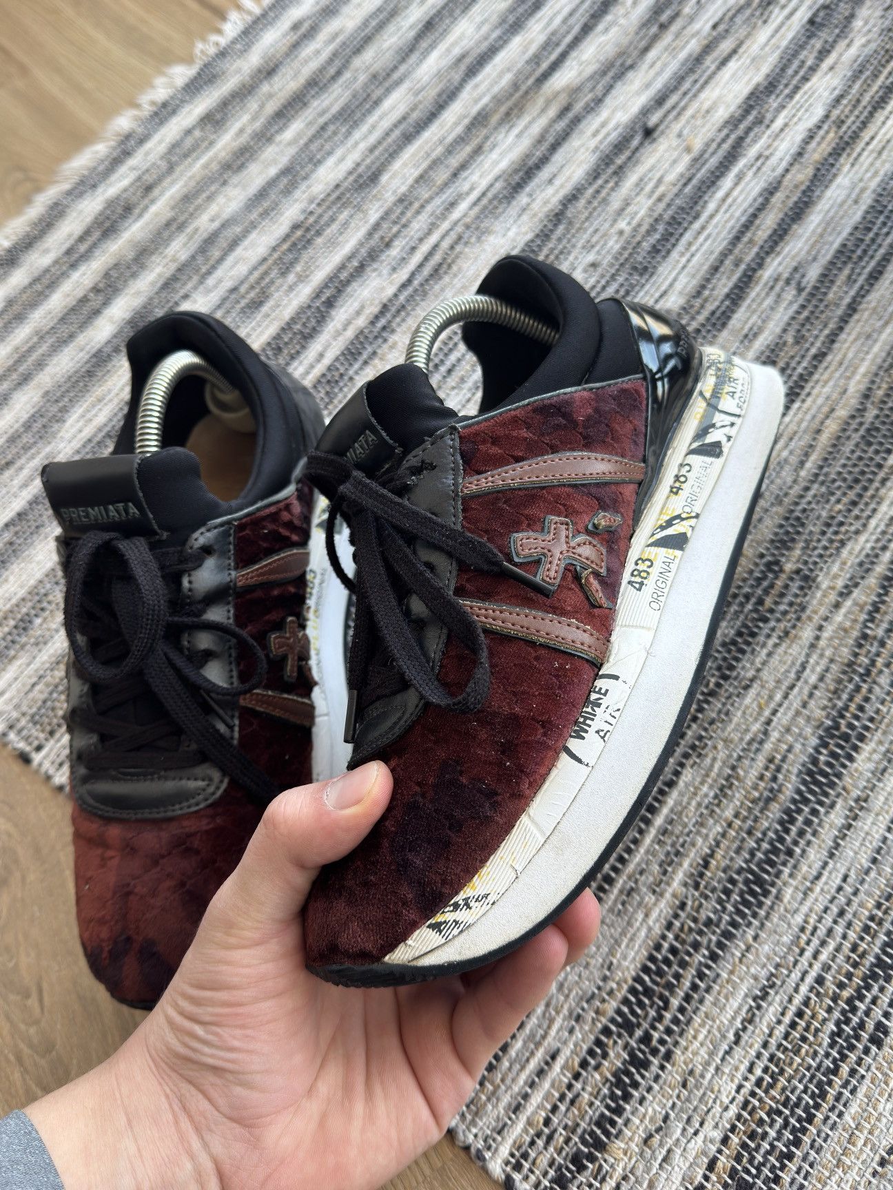 Premiata PREMIATA Woman’s Velour Burgundy Sneakers Shoes Size 37 Size US 6.5 / IT 36.5 - 8 Thumbnail