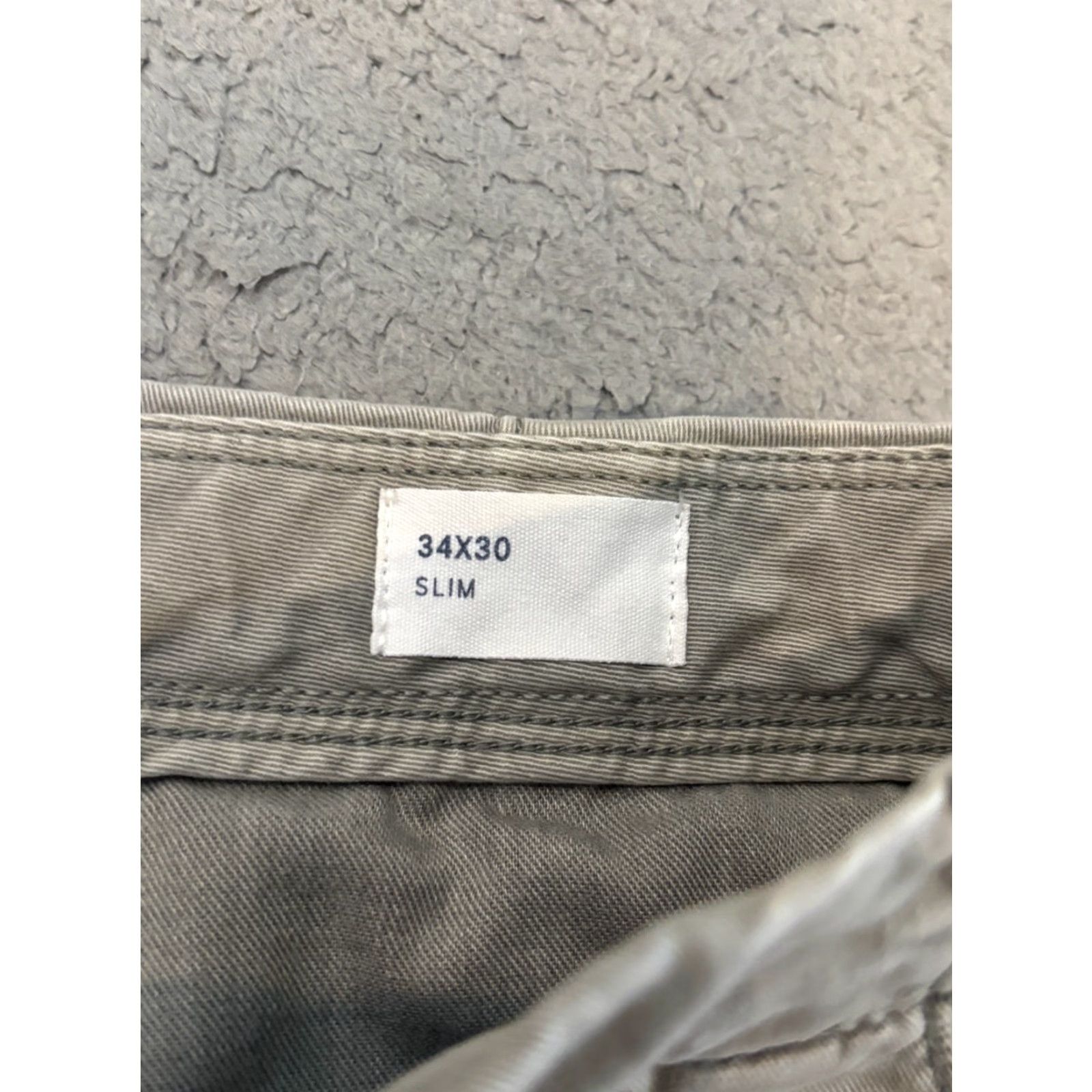 Gap Gap Chino Pant Mens 34x30 Gray Cotton Straight Slim Preppy Career Classic Pants Size US 34 / EU 50 - 3 Thumbnail