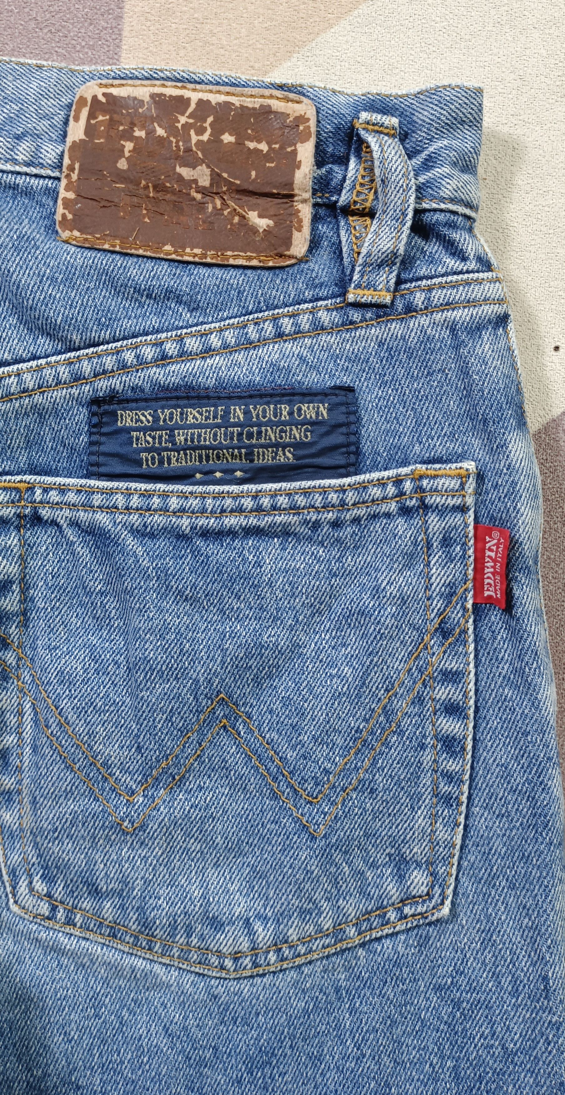 Edwin × Vintage Vintage💥 EDWIN made in Italy Distressed Jeans Size US 27 - 15 Thumbnail