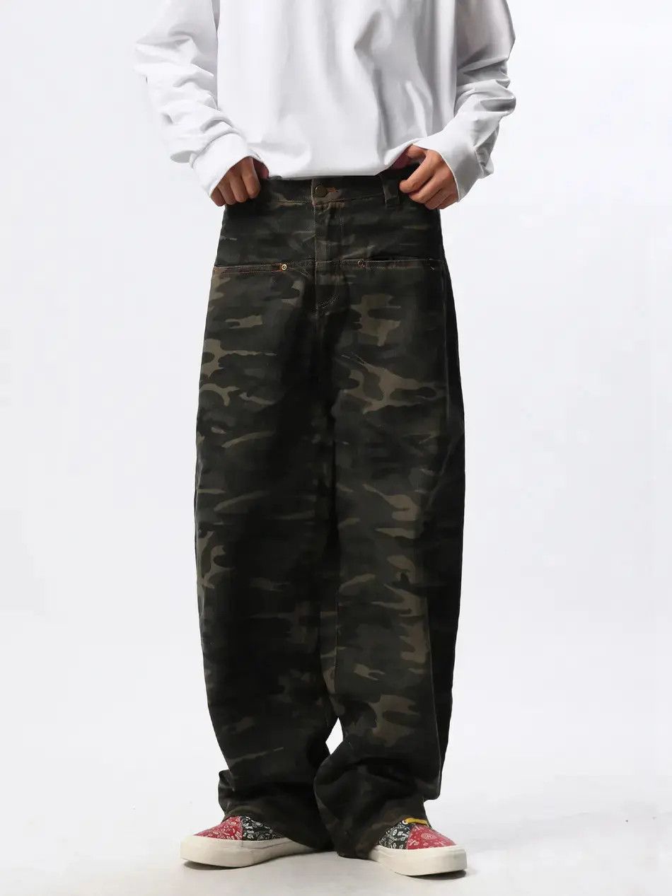 Japanese Brand Retro loose camouflage straight leg wide leg jeans Size US 30 / EU 46 - 2 Thumbnail