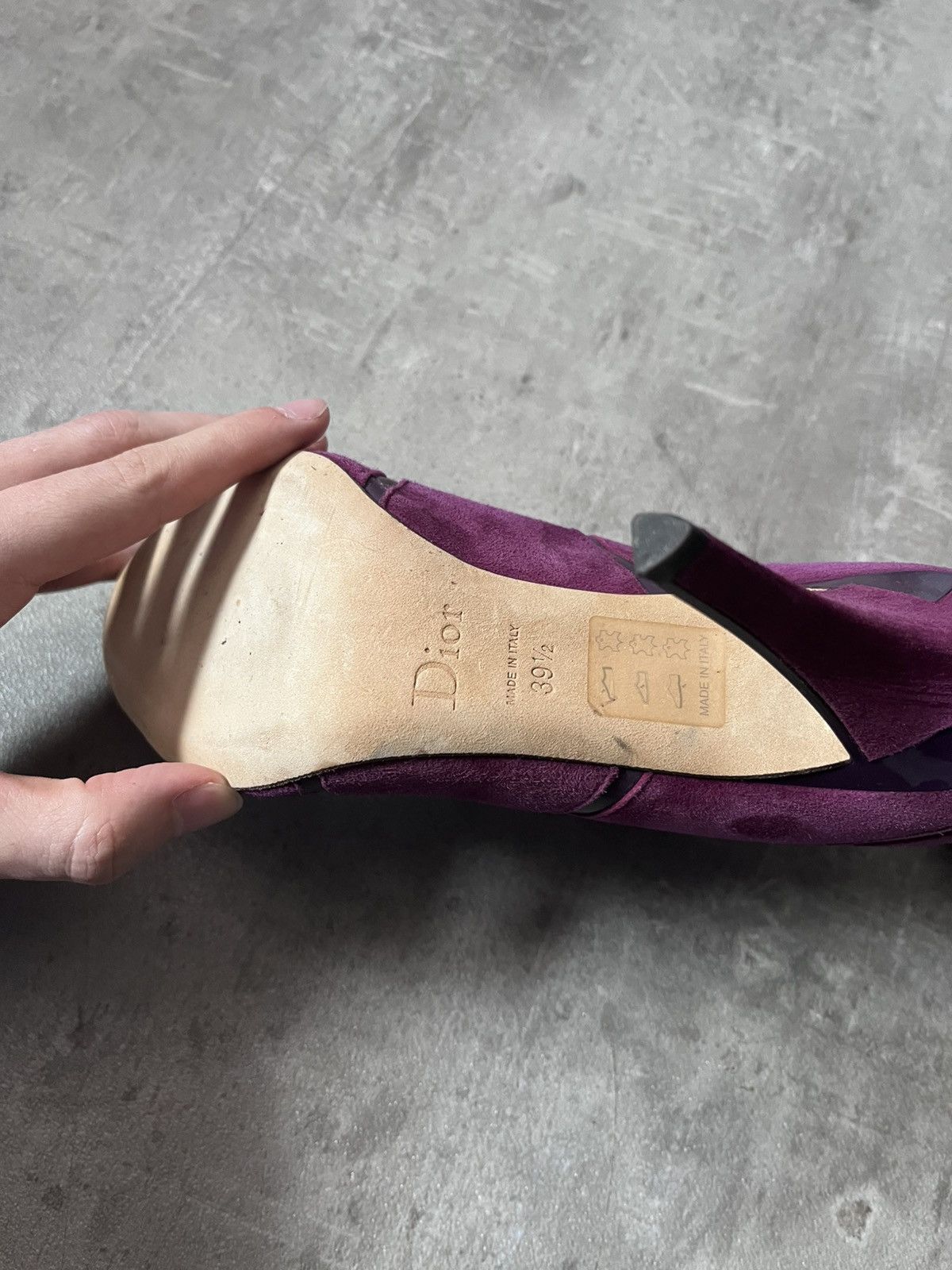 Dior Christian Dior ankle heels purple leather suede Size US 9.5 / IT 39.5 - 8 Thumbnail