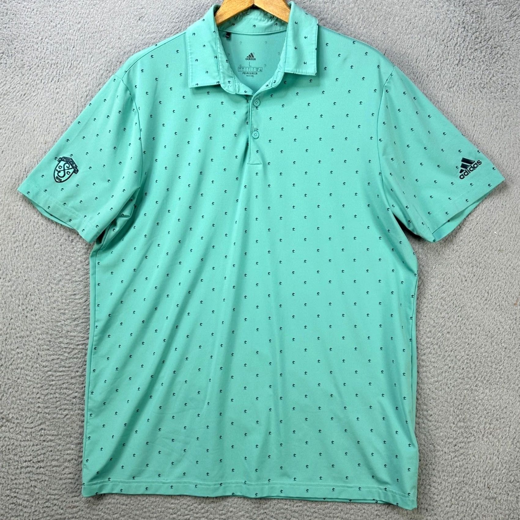 Adidas Adidas Primegreen Golf Polo Shirt Mens Large Aqua Green Short Sleeve Stretch Performance EUC Size US L / EU 52-54 / 3 - 3 Thumbnail