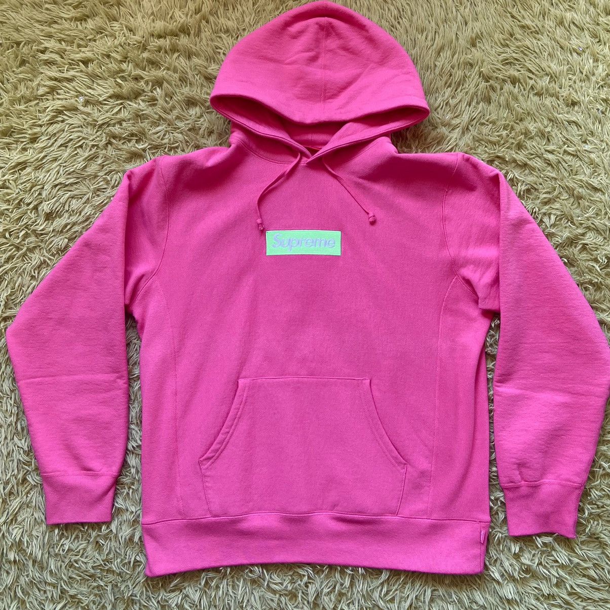 FW17 Magenta Lime Box Logo Hoodie