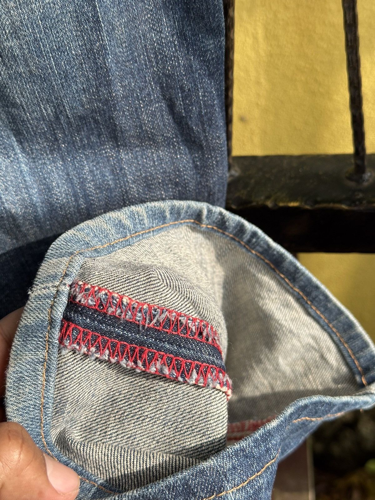 If Six Was Nine Distress Edwin Flare Tokyo Blue Trip Made In Japan. Size US 34 / EU 50 - 7 Thumbnail
