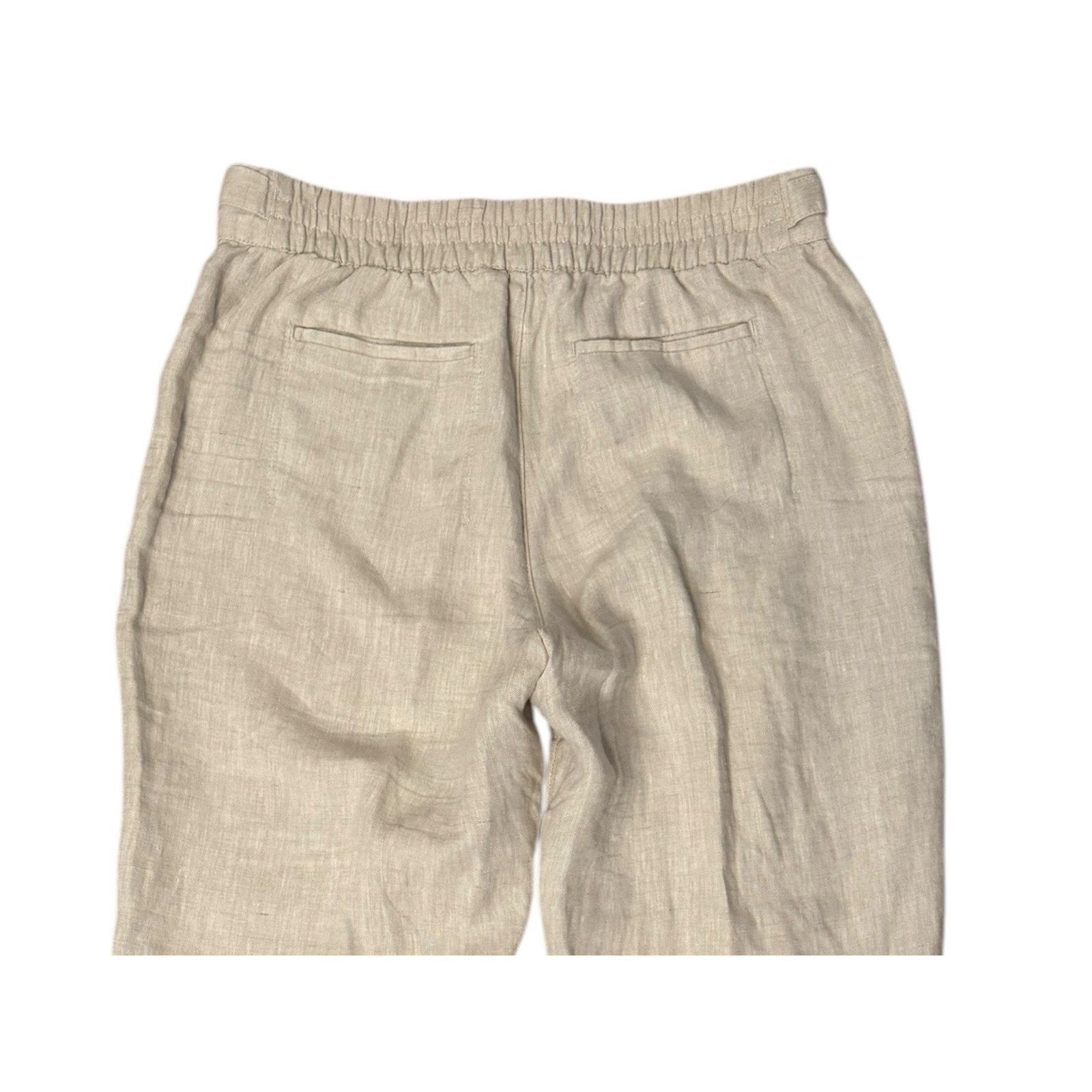 Athleta Athleta Voyager Pants Natural Beige 100% Linen Tapered Size 34" / US 12 / IT 48 - 7 Thumbnail