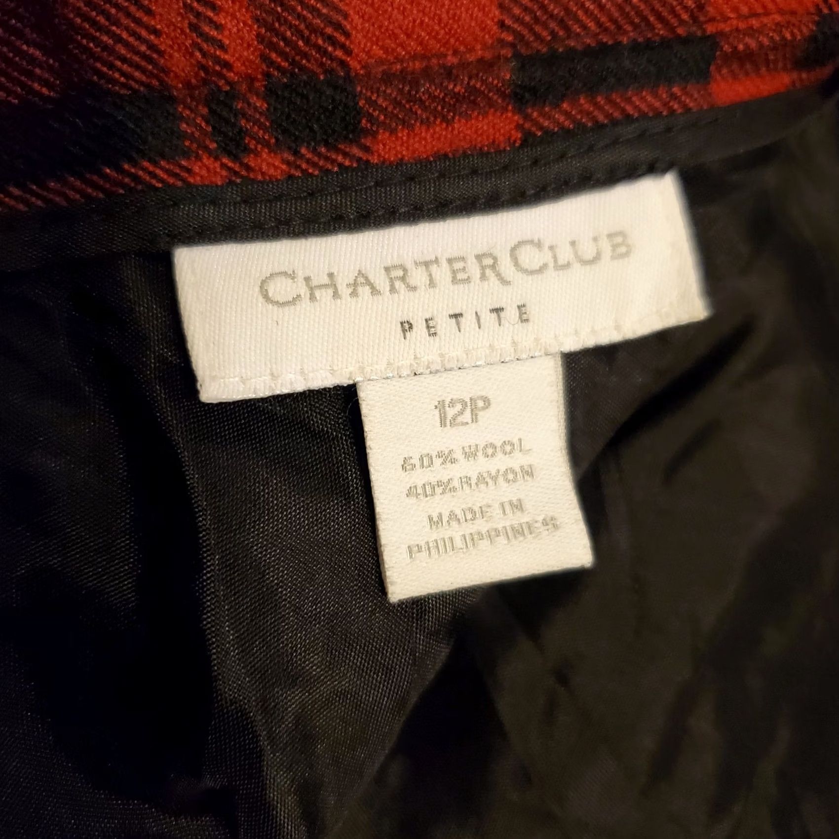 Charter Club VINTAGE Charter Club Skirt 12P Petite Wool Plaid Maxi Red Black Holiday A-Line Womens Skirt Christmas 90s Festive Size 34" / US 12 / IT 48 - 4 Thumbnail