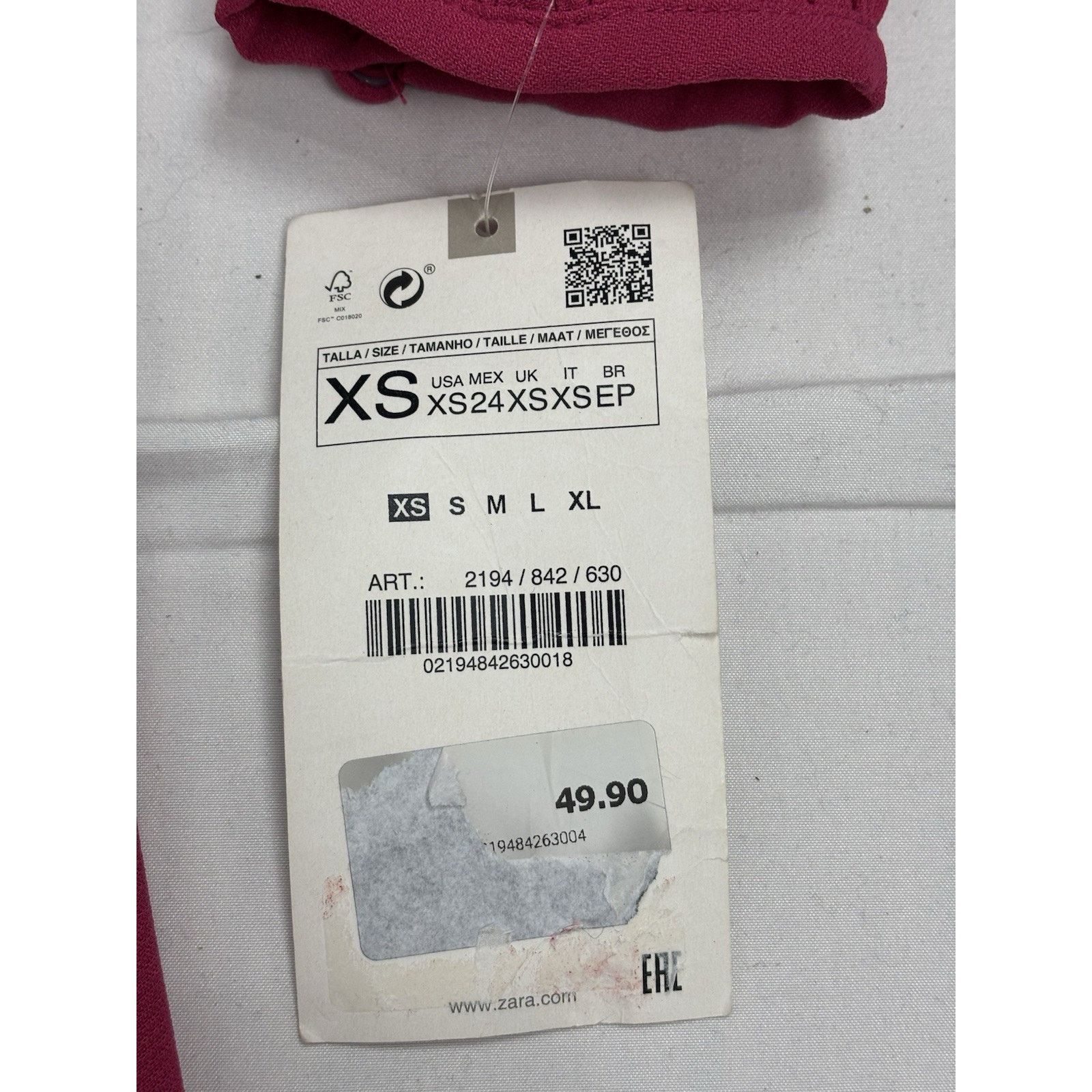 Zara BNWT ZARA Women’s Size XS Pink Long Sleeve Shirt Dress Size XS / US 0-2 / IT 36-38 - 3 Thumbnail
