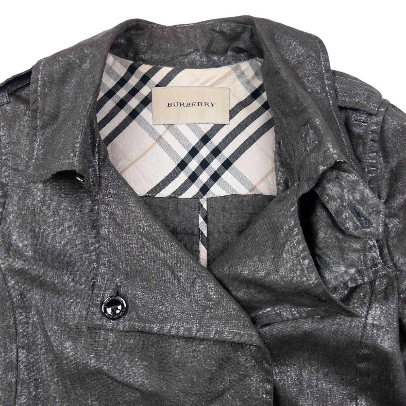 Burberry Vintage 2000s Burberry Metallic Trench Jacket Womens Size M Size M / US 6-8 / IT 42-44 - 3 Thumbnail