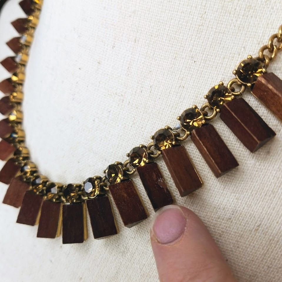 J.Crew Statement wood bead and crystal j.crew necklace Size ONE SIZE - 3 Thumbnail