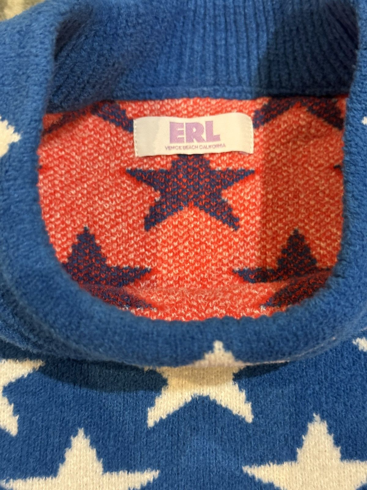 ERL ERL mock-neck intarsia-knit Blue Star jumper Sweater Size US S / EU 44-46 / 1 - 5 Thumbnail