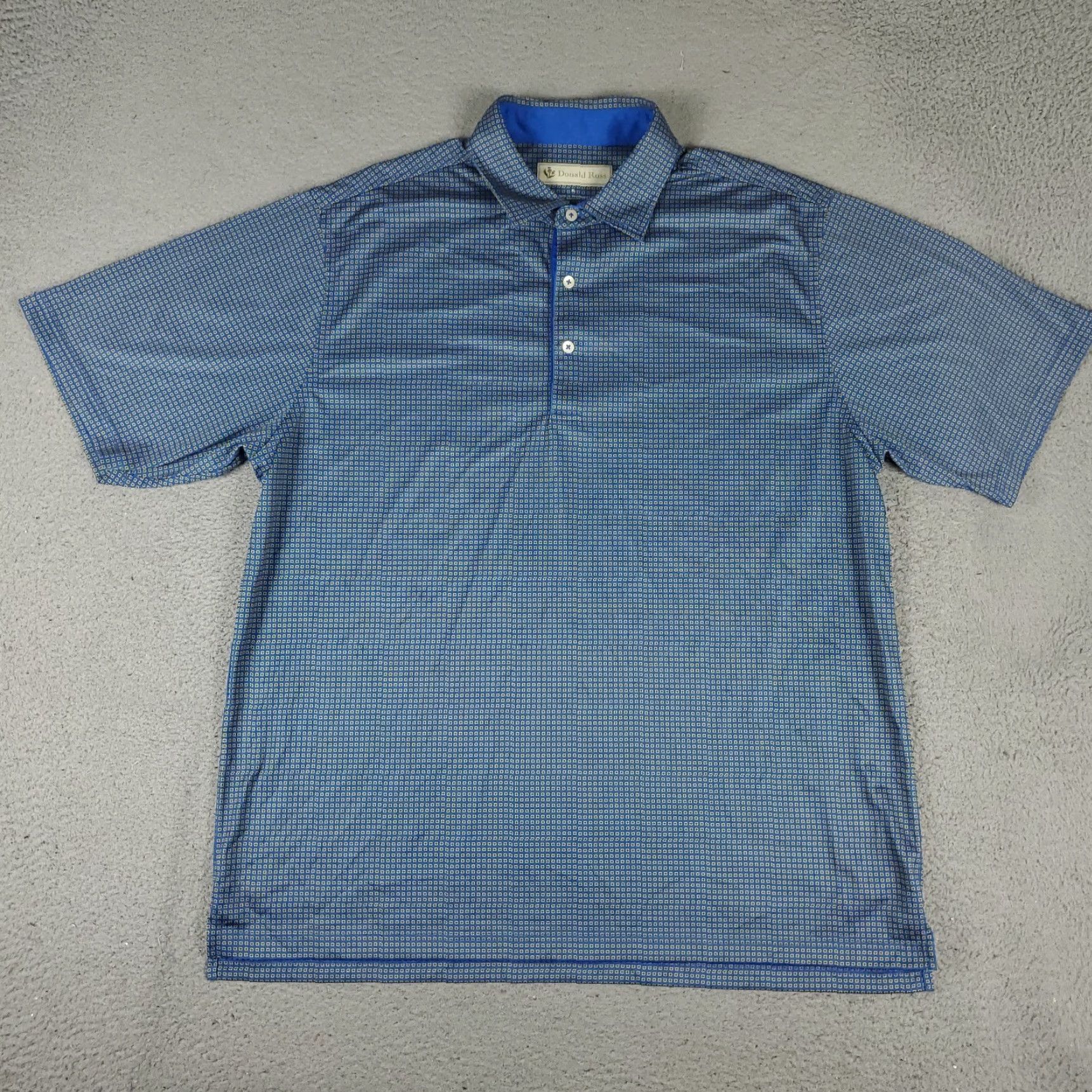 Vintage VINTAGE? (No) Donald Ross Polo Shirt Mens XL Blue Geometric Golf Short Sleeve Regular Fit Size US XL / EU 56 / 4 - 2 Thumbnail