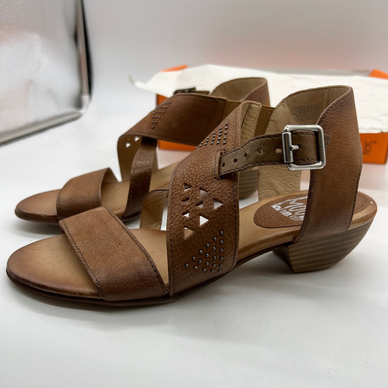 Other Miz Mooz Leather Heeled Sandals Womens Size 7.5 Brown Cienna Size US 7.5 / IT 37.5 - 5 Thumbnail
