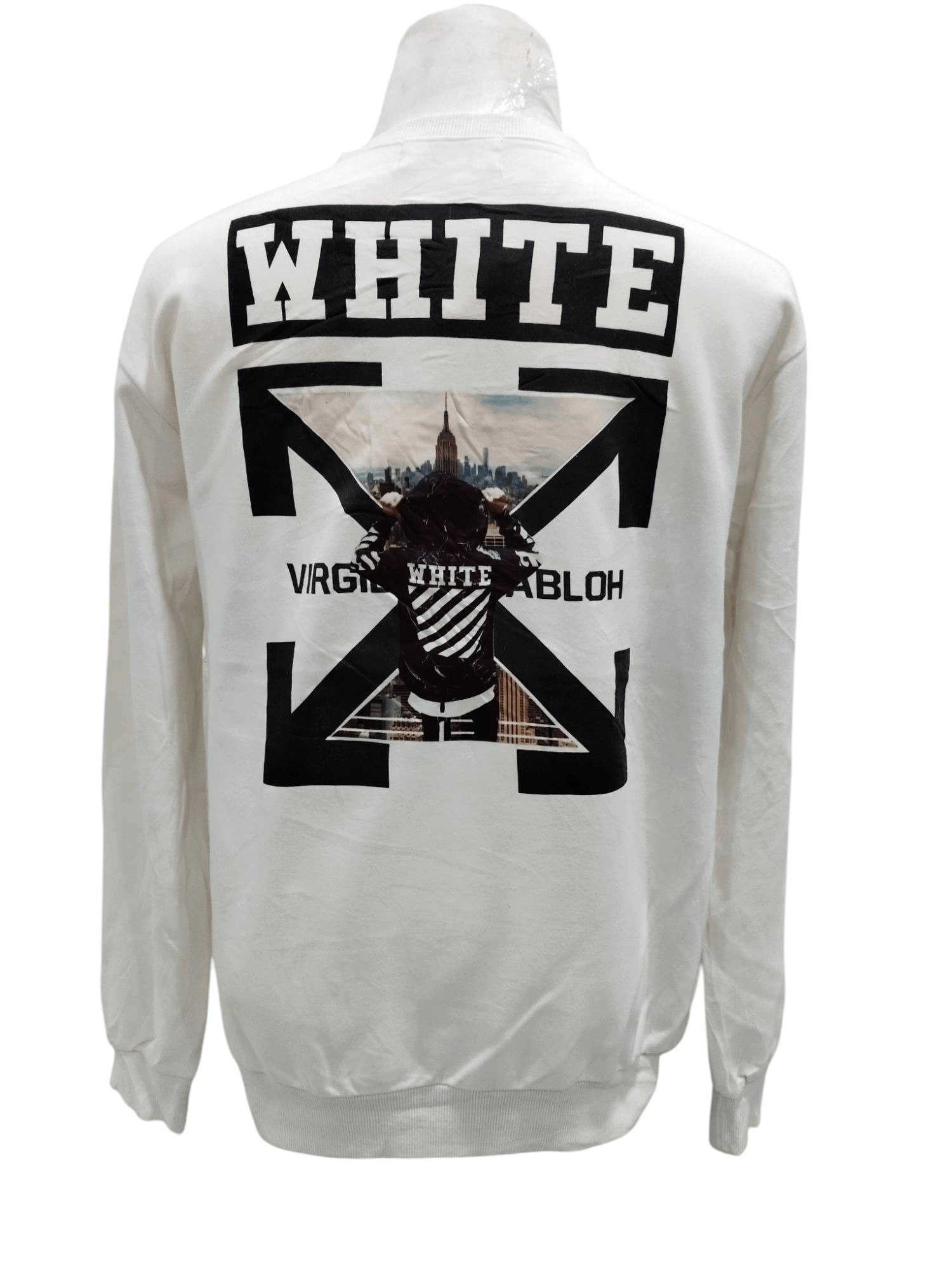 Japanese Brand × Vintage Off-White X Virgil Abloh Costum made Big Logo Sweatshirt Size US XL / EU 56 / 4 - 1 Thumbnail
