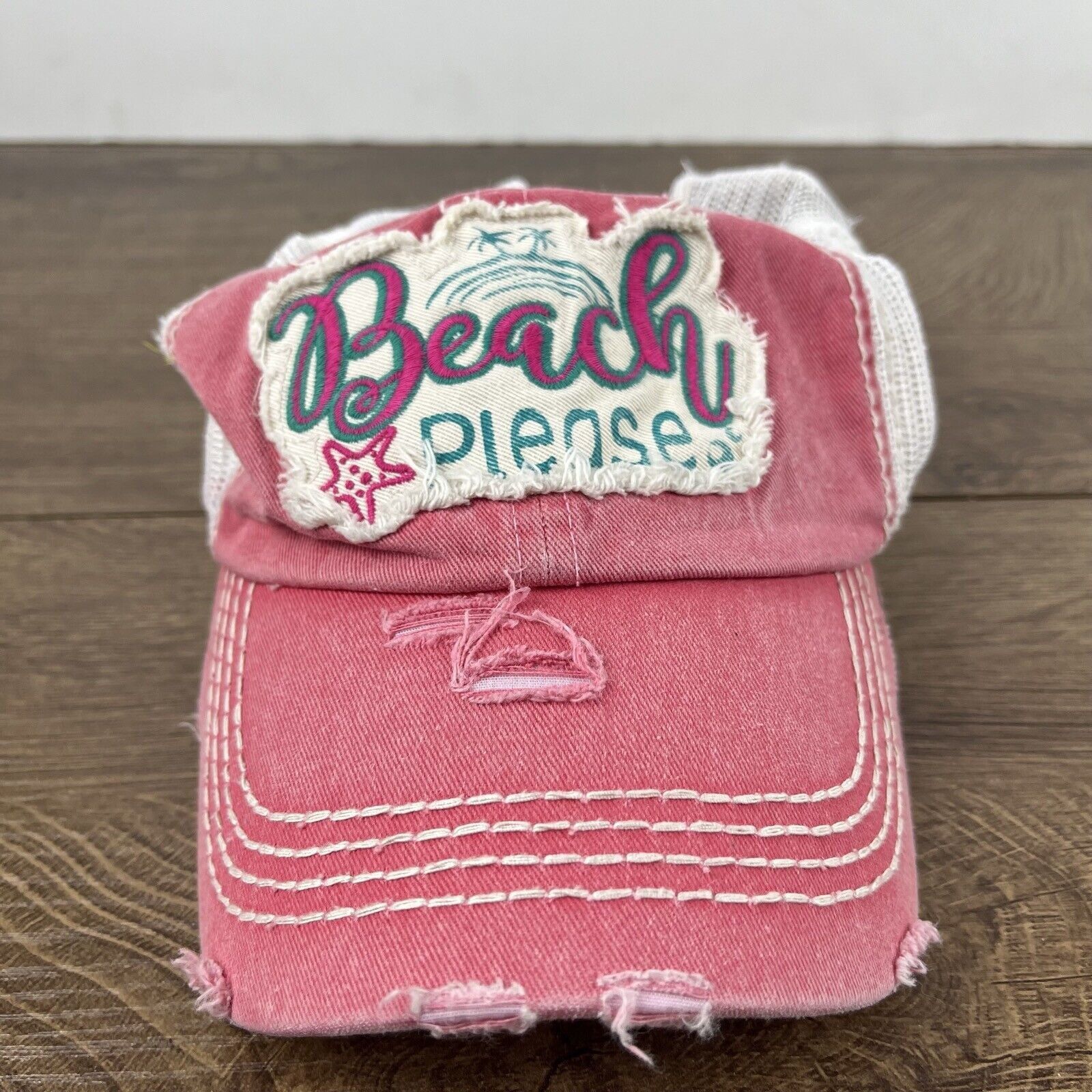 Other Beach Please Hat Beach Hat Red Adjustable Hat Red Adult Size Size ONE SIZE - 4 Thumbnail
