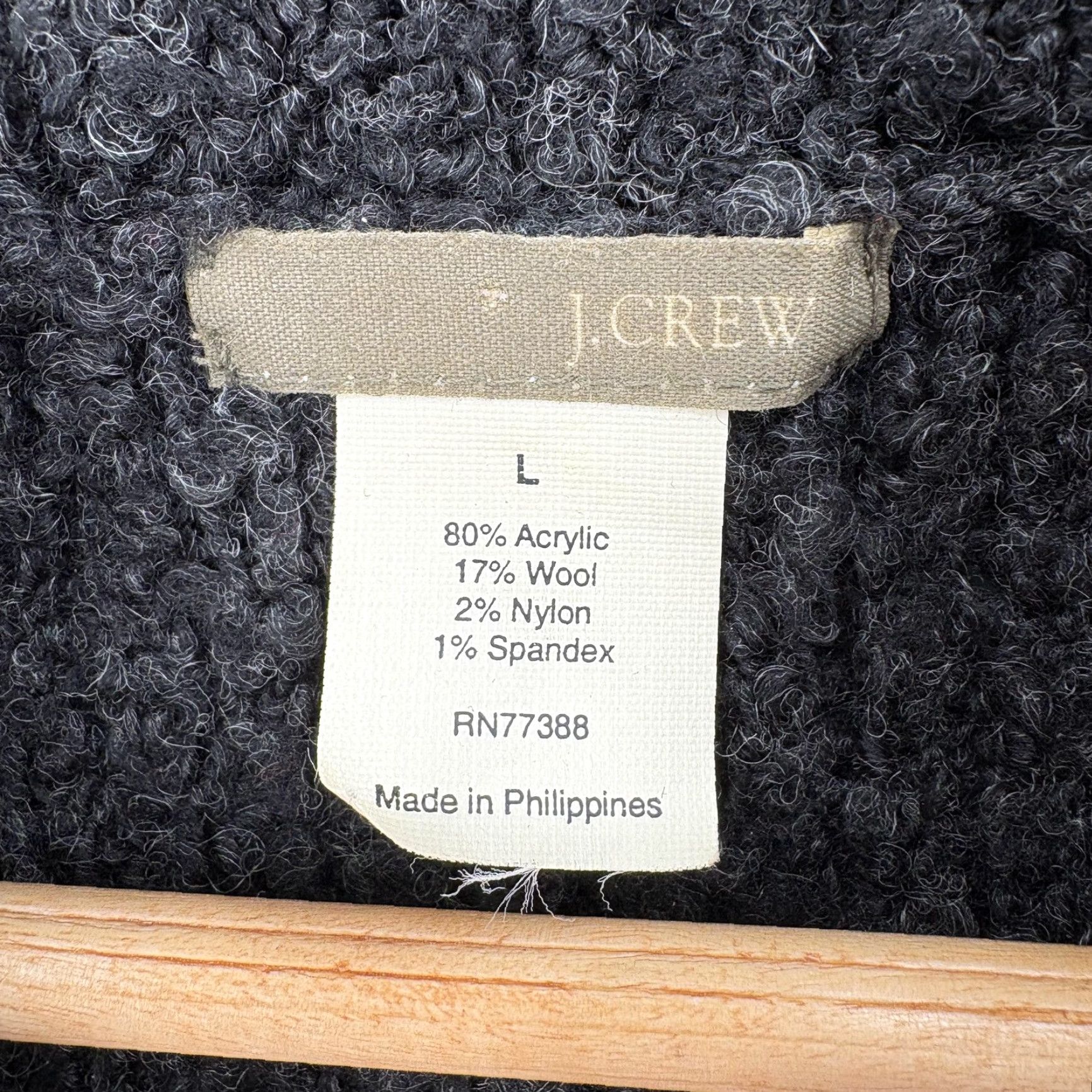 J.Crew VINTAGE J.CREW Sweater Womens Large Gray Boucle Cowl Neck Knit Pullover Wool Size L / US 10 / IT 46 - 4 Thumbnail