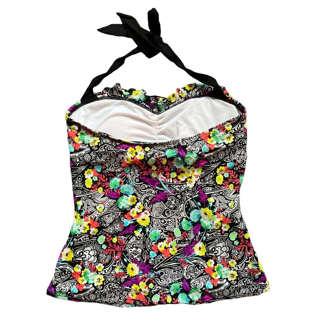 Other 24th & Ocean Multicolor Floral Print Halter Swim Top, XL Size ONE SIZE - 4 Thumbnail