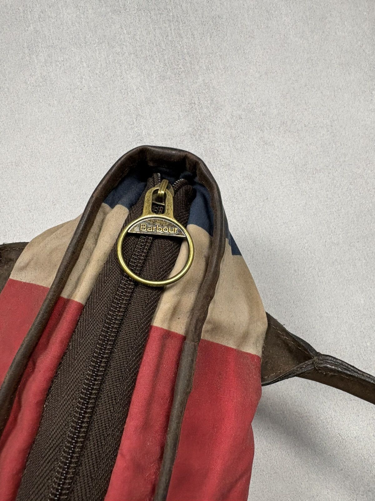 Barbour Barbour Waxed Cotton & Leather Mini Tote Bag England Flag Size ONE SIZE - 10 Thumbnail