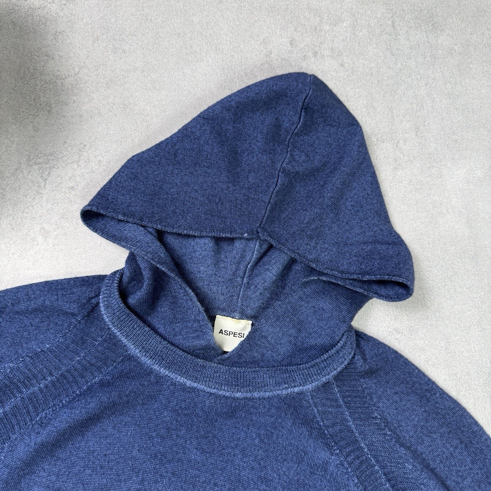 Aspesi Aspesi Men Wool Merino Sweater Hooded Blue Size 48 Size US M / EU 48-50 / 2 - 4 Thumbnail