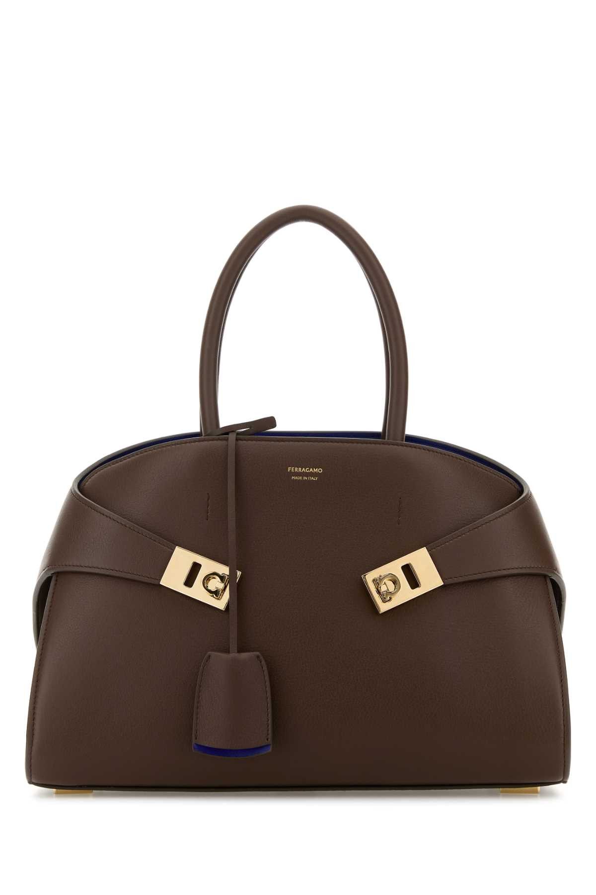 Salvatore Ferragamo Brown Leather Small Hug Handbag Size ONE SIZE - 1 Thumbnail