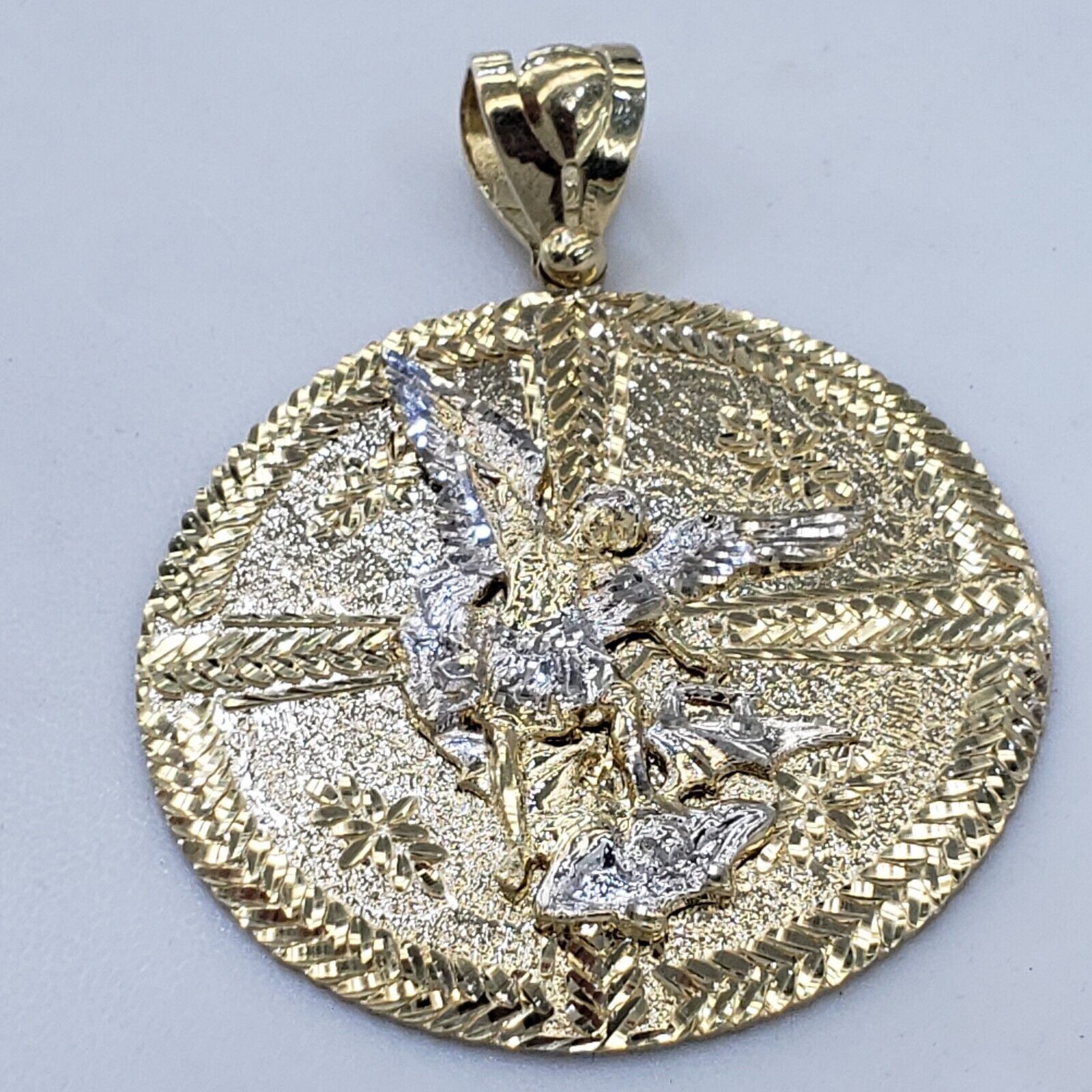 Other Solid 14k Gold saint Michael Pendant Charm Heavy Size ONE SIZE - 4 Thumbnail