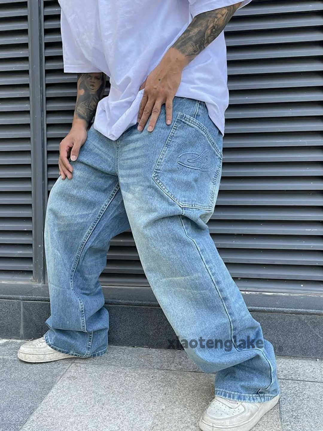 Jean × Vintage washed faded y2k skate hiphop loose baggy jeans Size US 30 / EU 46 - 1 Thumbnail