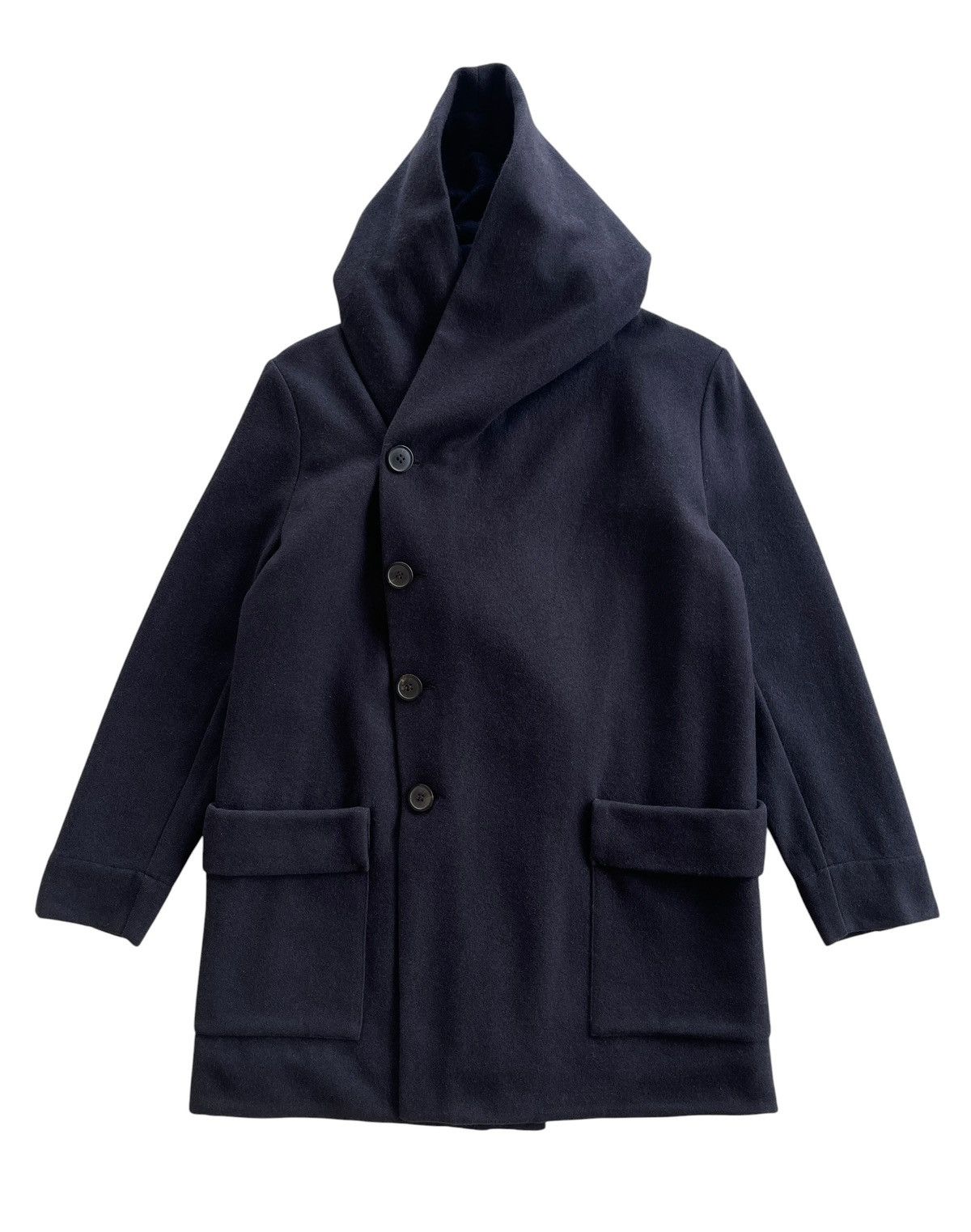 Stephan Schneider Stephan Schneider Atheneum Avantgarde Coat Hooded Navy Blue Size US S / EU 44-46 / 1 - 2 Thumbnail