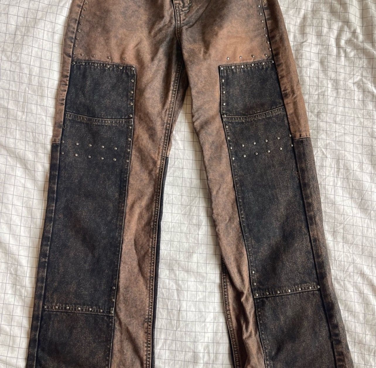 Bdg BDG Urban Outfitters Brown and Black Patchwork cowboy Jeans Size 26" / US 2 / IT 38 - 2 Thumbnail