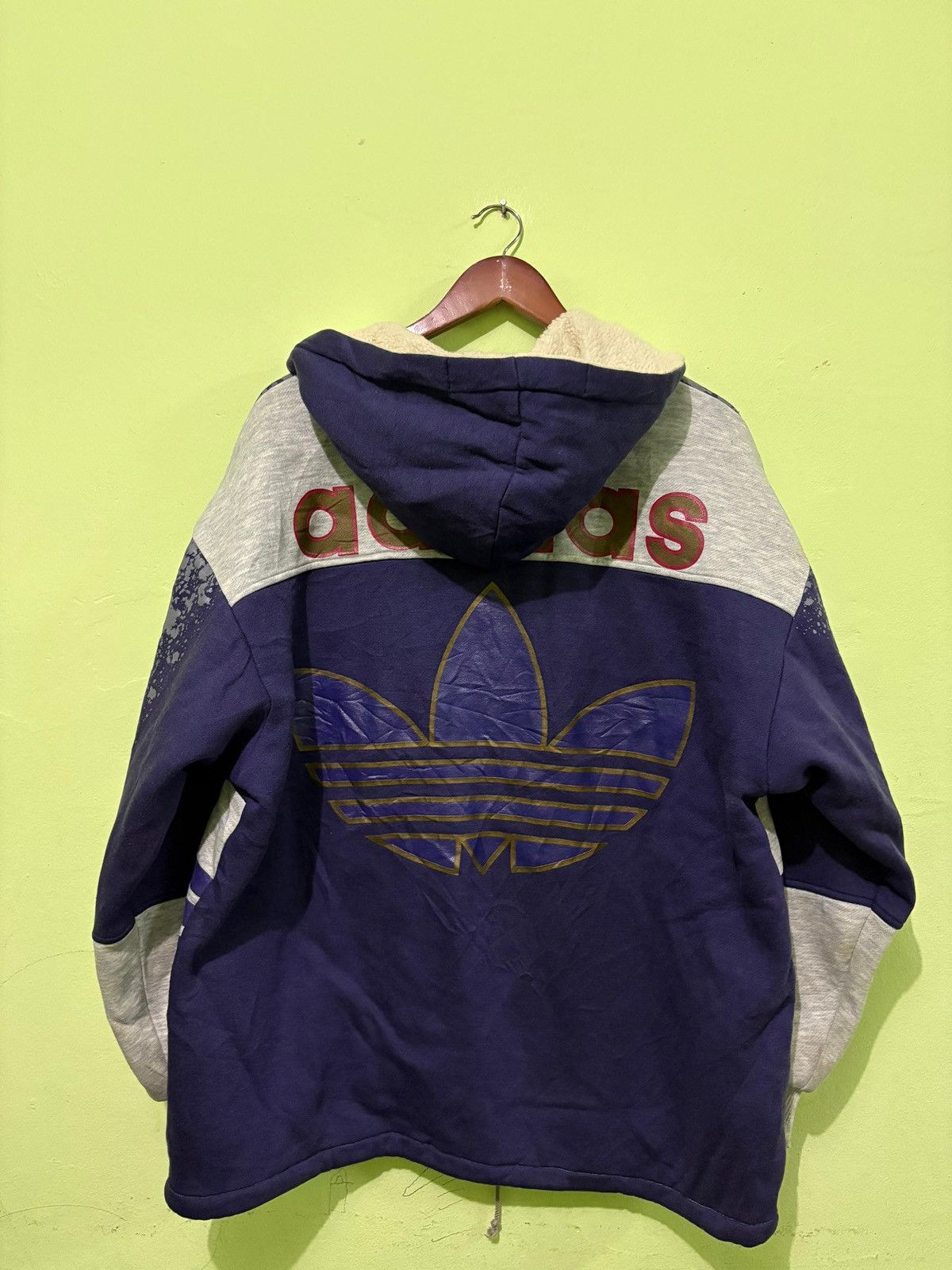 Adidas Vintage Adidas Zipper jacket With hoodies Big Logo Design Size US M / EU 48-50 / 2 - 6 Thumbnail