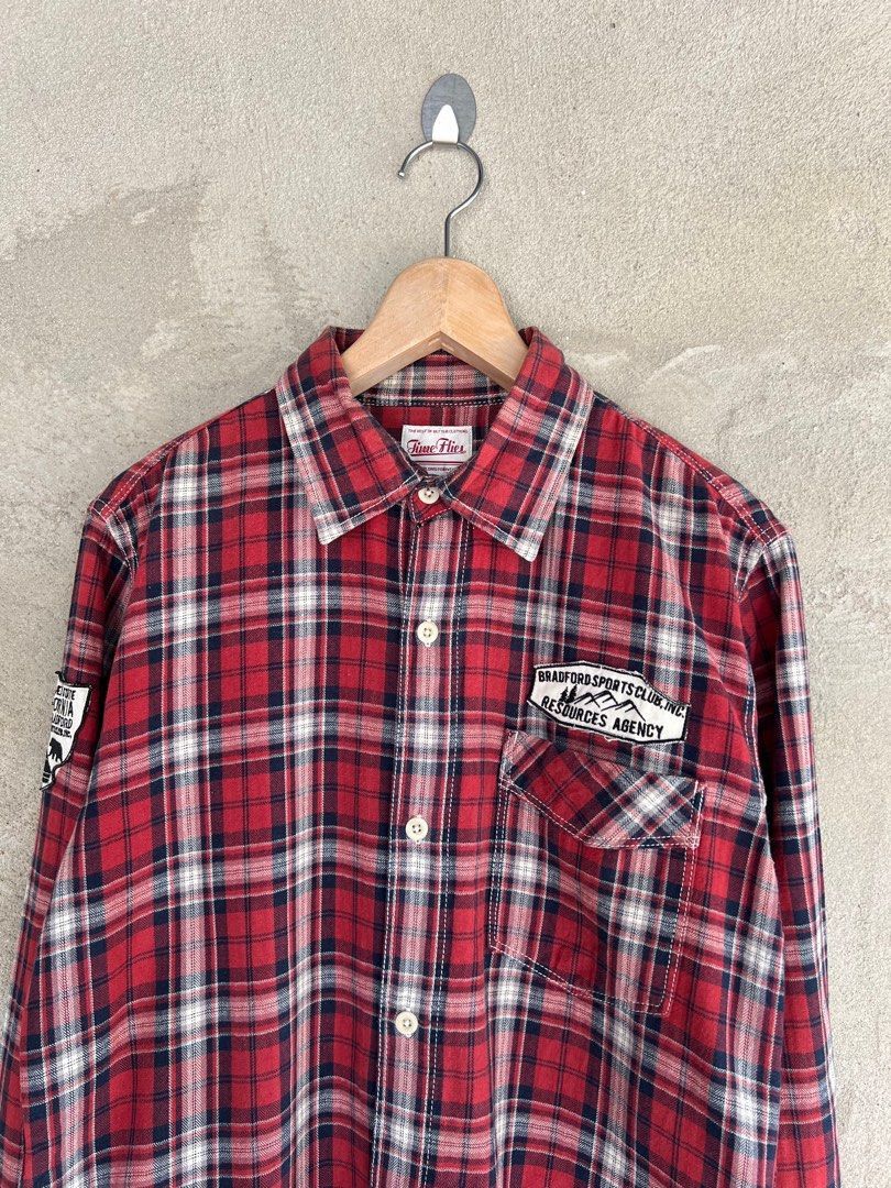 Japanese Brand Japanese Brand Time Flies Plaid Tartan Flannel Shirt 👕 Size US M / EU 48-50 / 2 - 3 Thumbnail