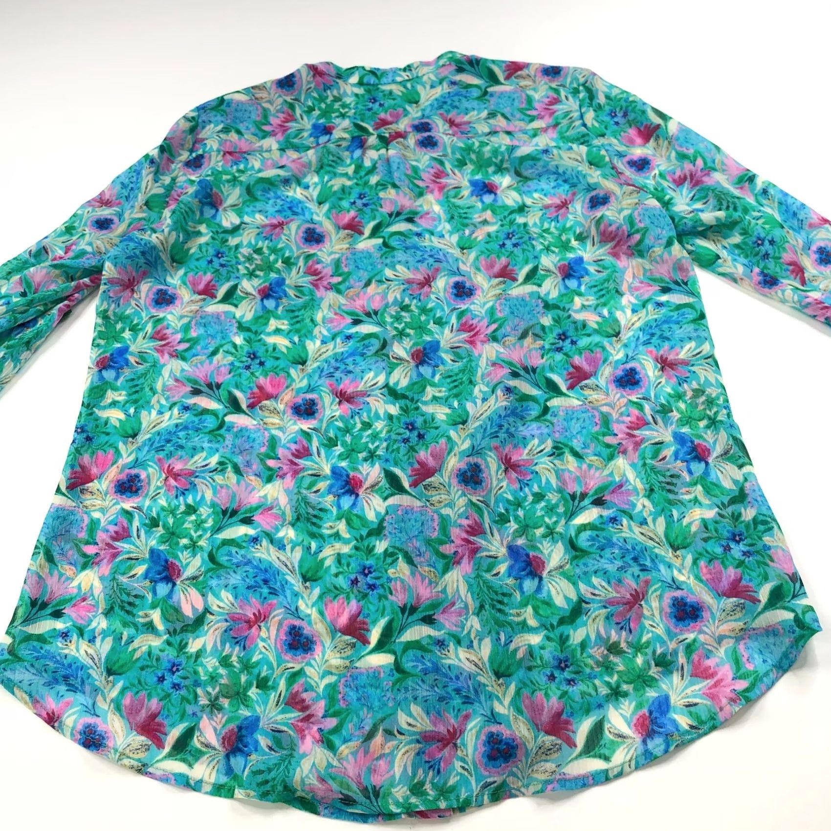Vintage KUT from the Kloth Shirt Womens Button-Up Long Sleeve Floral Green M Size M / US 6-8 / IT 42-44 - 6 Thumbnail