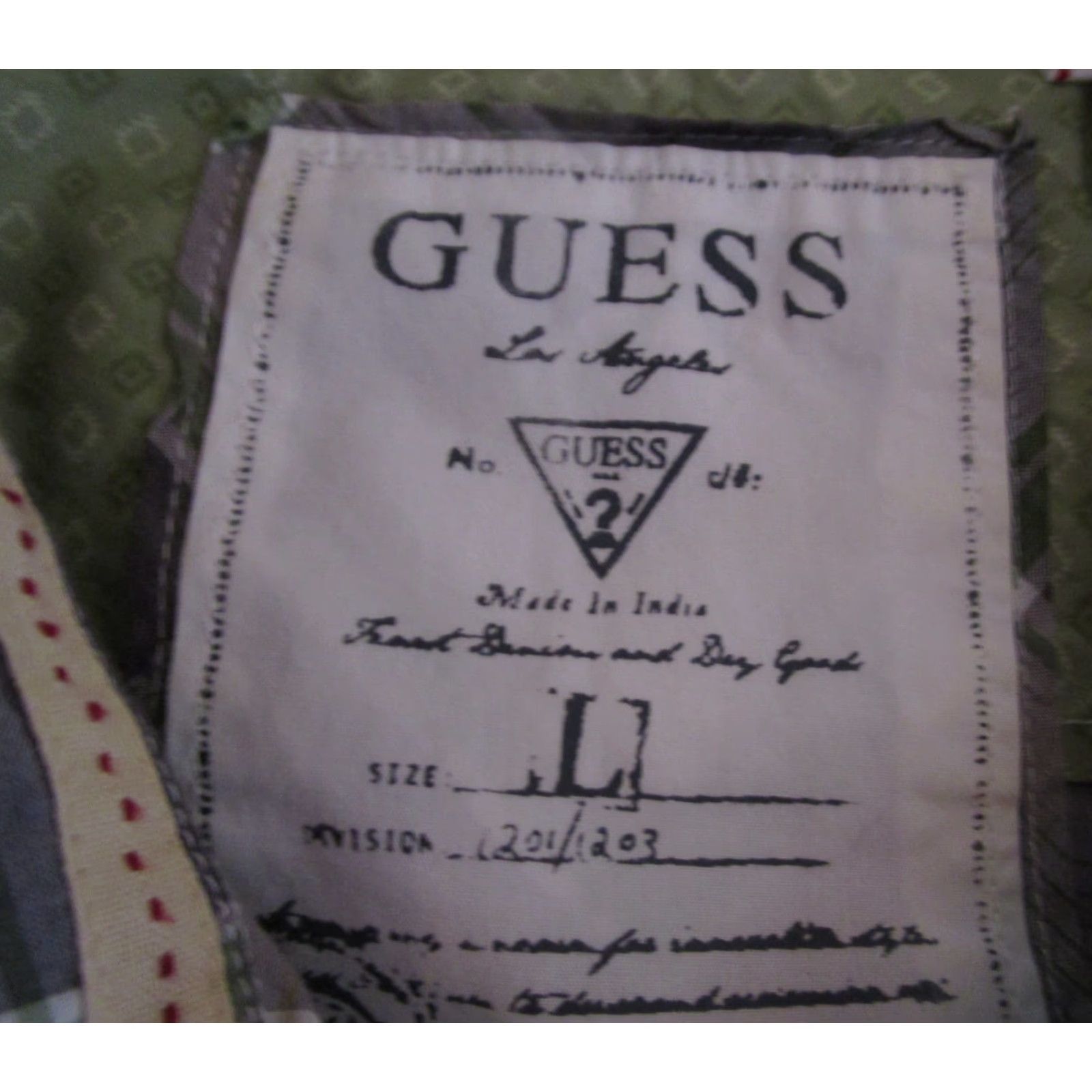 Guess GUESS Western Shirt Button-Up Size L Green Gray Knit 100% Cotton Long Sleeve Plaids & Checks Mens Vintage No N/A Size US L / EU 52-54 / 3 - 6 Thumbnail