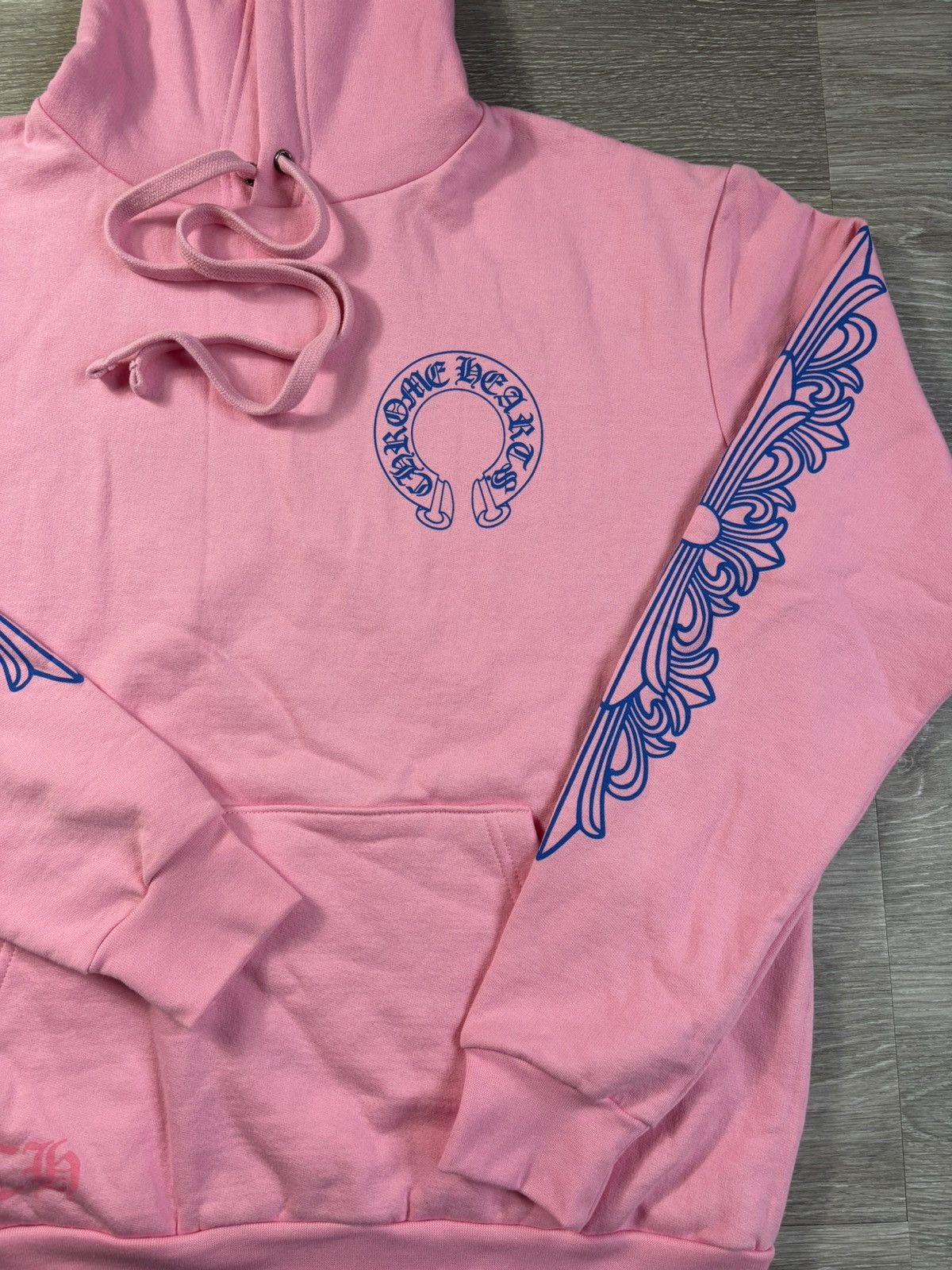 Chrome Hearts Blue Horseshoe Floral Hoodie