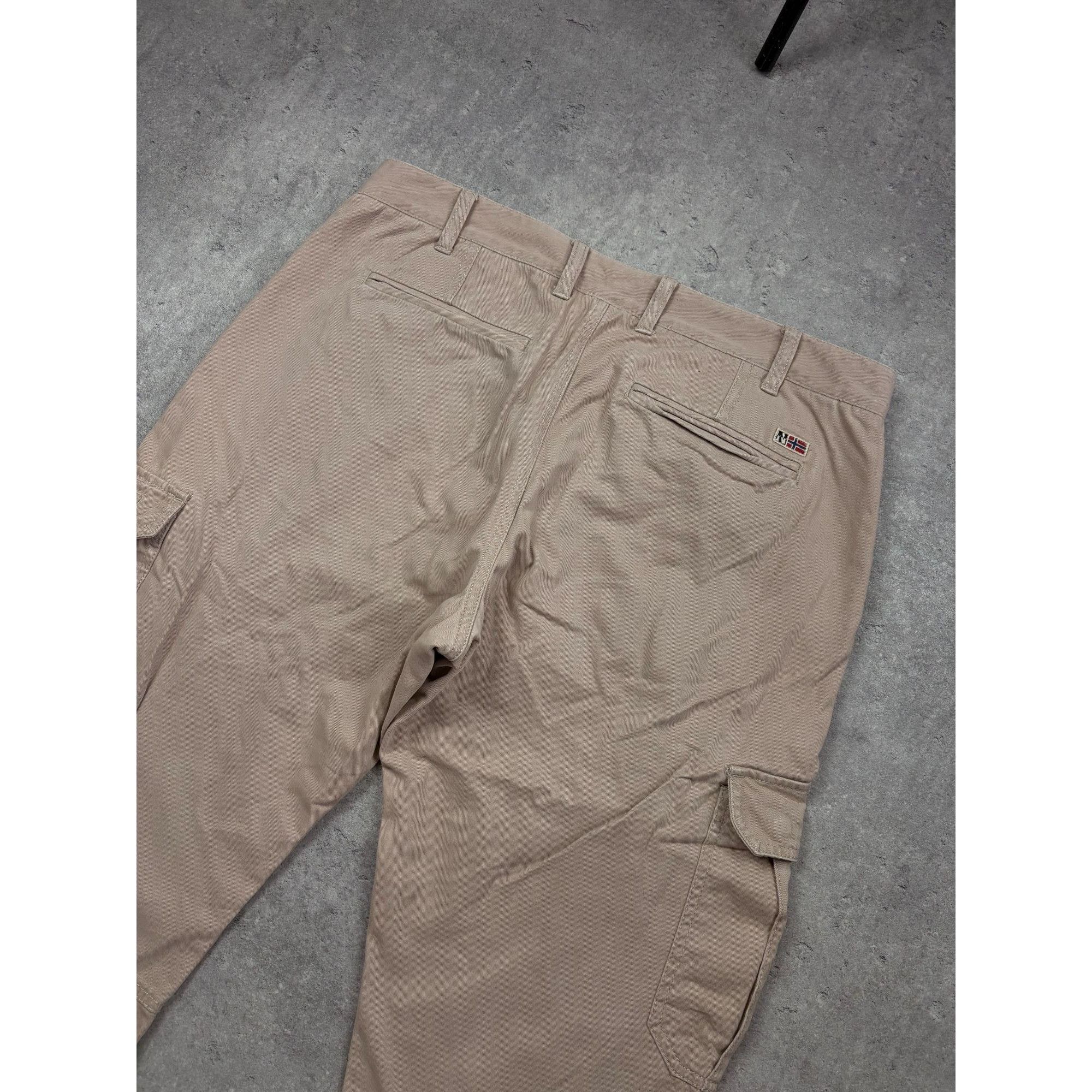 Napapijri NAPAPIJRI Men’s Cargo Pants Size W36 Beige Khaki Military Ta Size US 36 / EU 52 - 4 Thumbnail
