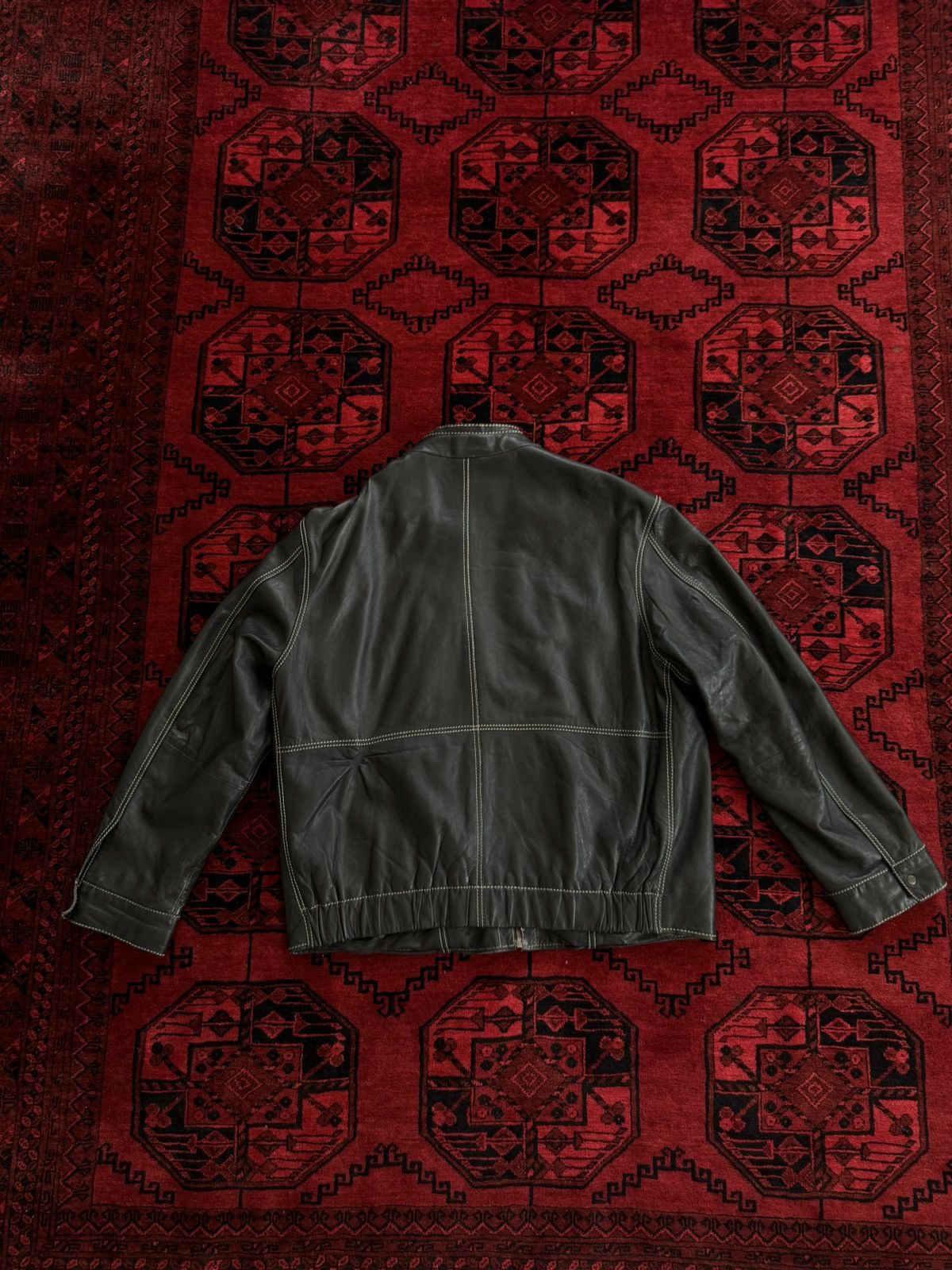 Other Vintage Outline Leather Jacket Size US XL / EU 56 / 4 - 2 Thumbnail