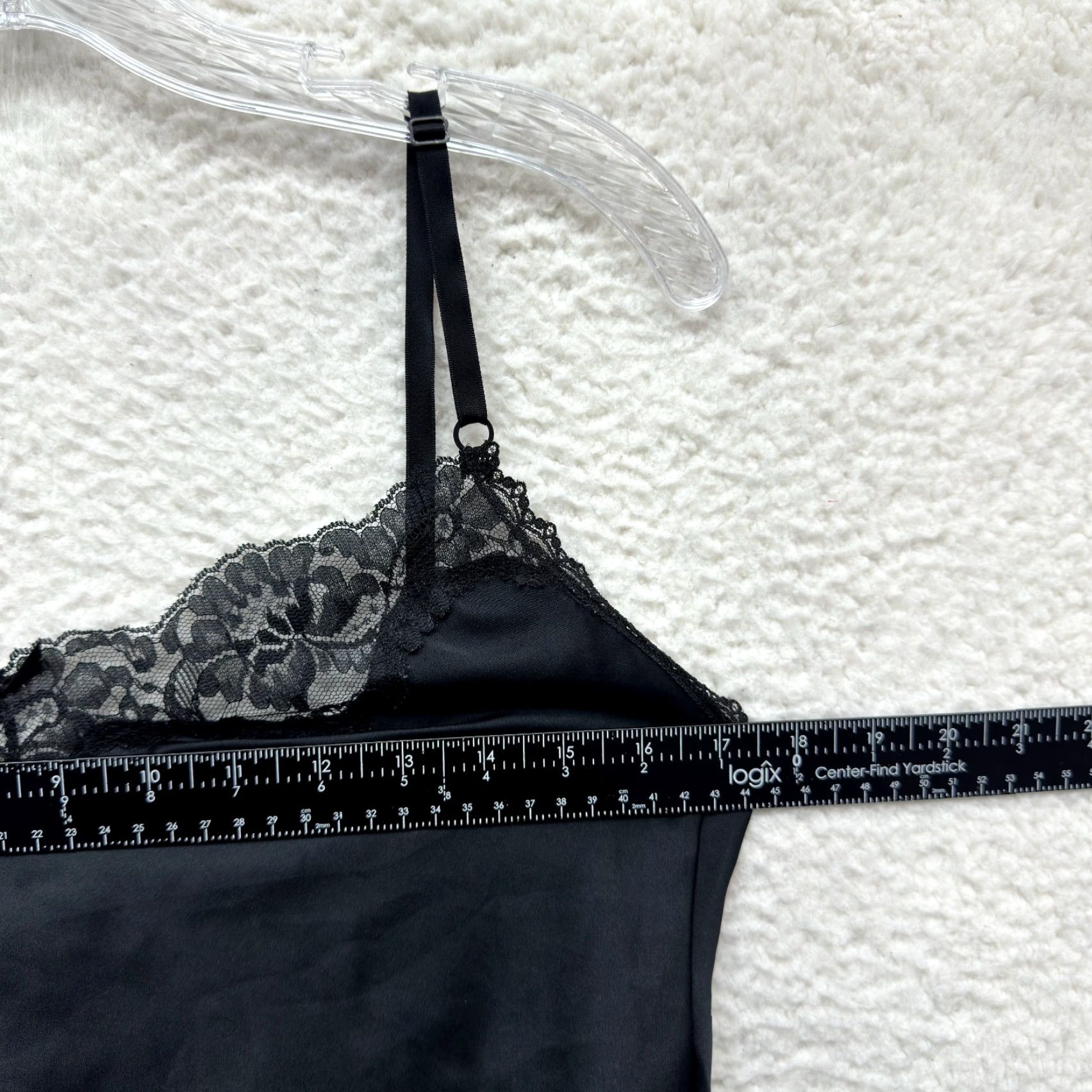 Vintage VINTAGE Maidenform Camisole Tank Top Black Satin Lace Medium 34 Women’s M Size M / US 6-8 / IT 42-44 - 7 Thumbnail