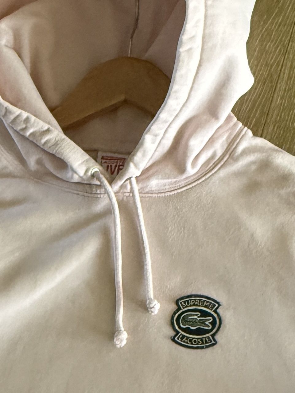 Lacoste × Supreme Supreme x Lacoste Hooded Sweatshirt Pink SS18 Size Large Size US L / EU 52-54 / 3 - 2 Thumbnail