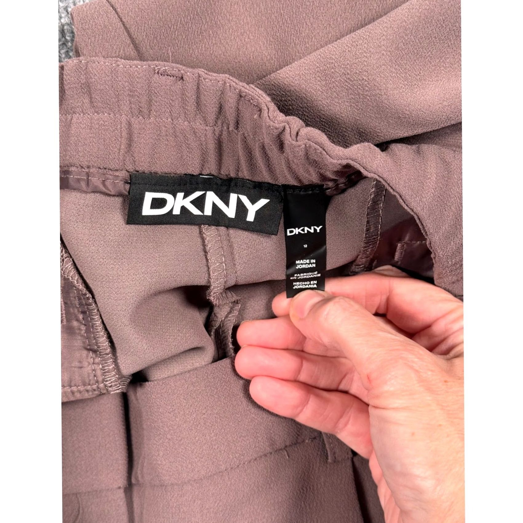 DKNY DKNY Womens 12 Wide Leg Pants Brown Elastic Waist Pleated Front Career Corpcore Dress Pants Women Regular 12 Brown Wide-Leg Workwear Casual Modern Size 34" / US 12 / IT 48 - 7 Thumbnail