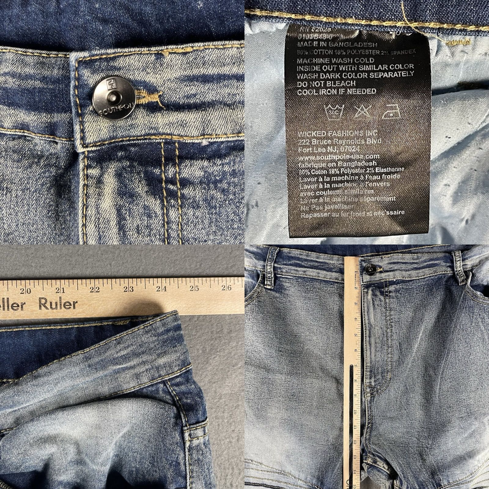 Southpole Southpole Jeans 48 Stretch Acid Wash Moto Distressed 5-Pocket Denim Men’s Jeans Y2K Vintage Not Applicable Size US 32 / EU 48 - 8 Thumbnail