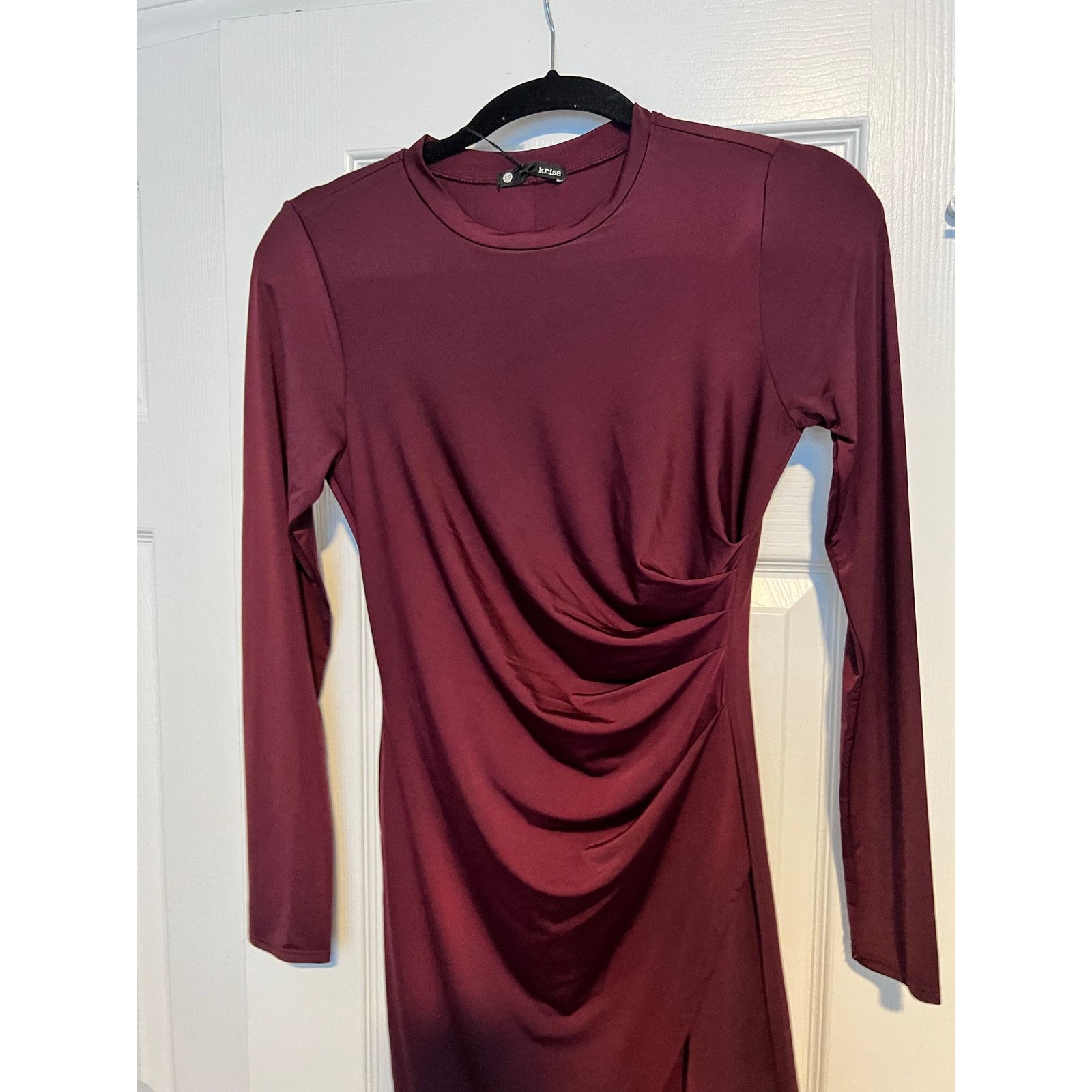 Krisa Krisa Wrap Long Sleeve Ruched Waist Mini Dress NWT Size XS Size XS / US 0-2 / IT 36-38 - 3 Thumbnail