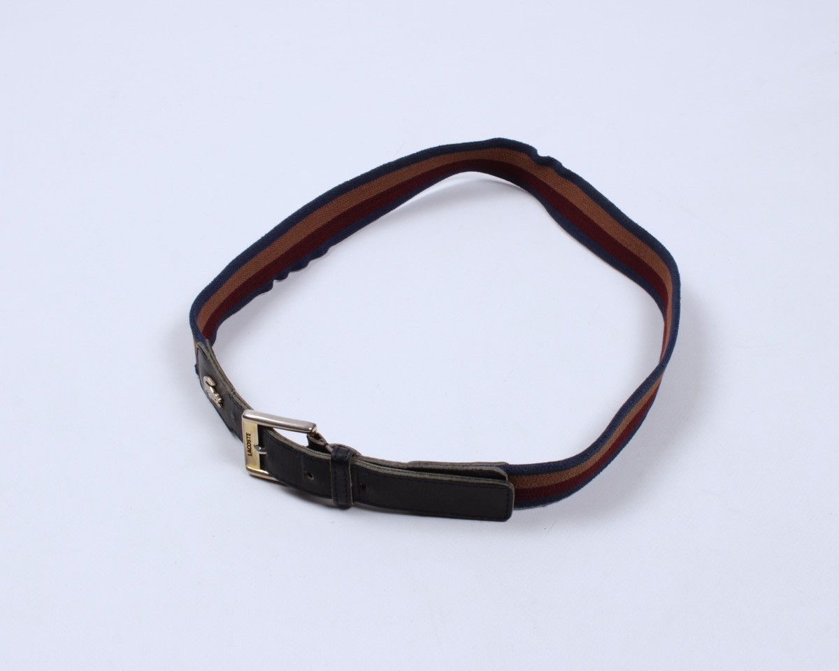 Lacoste × Vintage Lacoste Vintage Stretch Canvas Leather Mens/Unisex Belt Size ONE SIZE - 2 Thumbnail