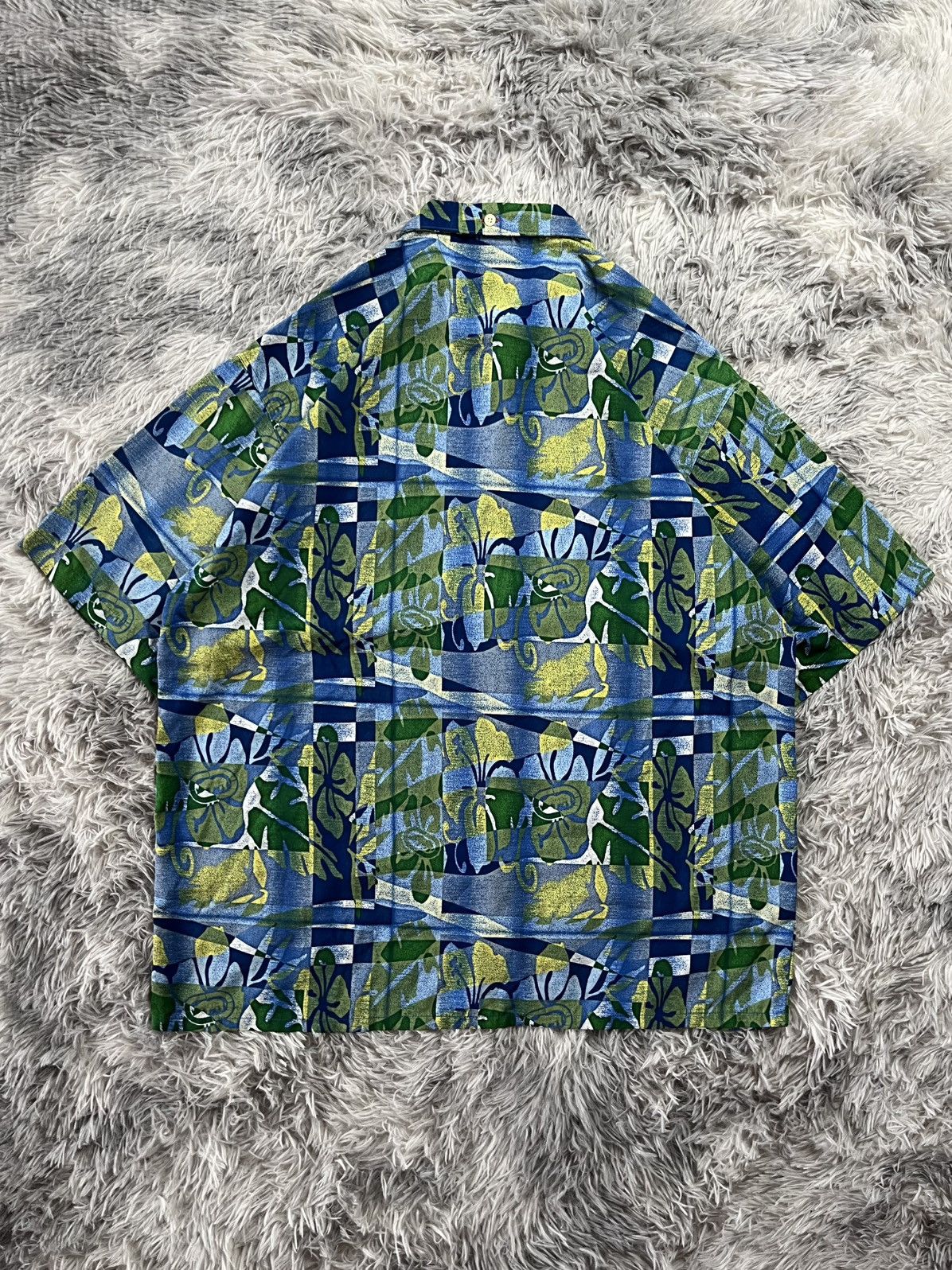 Ecko Unltd. Vintage 90’s Marc Ecko Men‘s Blue & Green Hawaiian Shirt Size US XXL / EU 58 / 5 - 7 Thumbnail