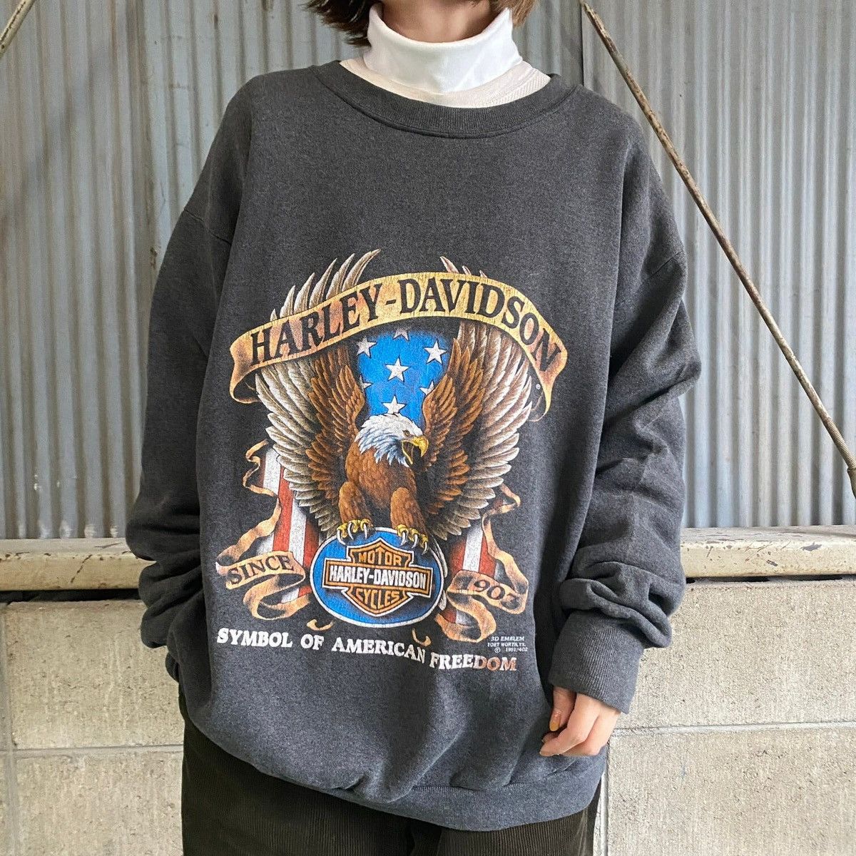 Harley Davidson 1991 Vintage 3D Emblem Harley Davidson Sweatshirt Size US M / EU 48-50 / 2 - 9 Thumbnail