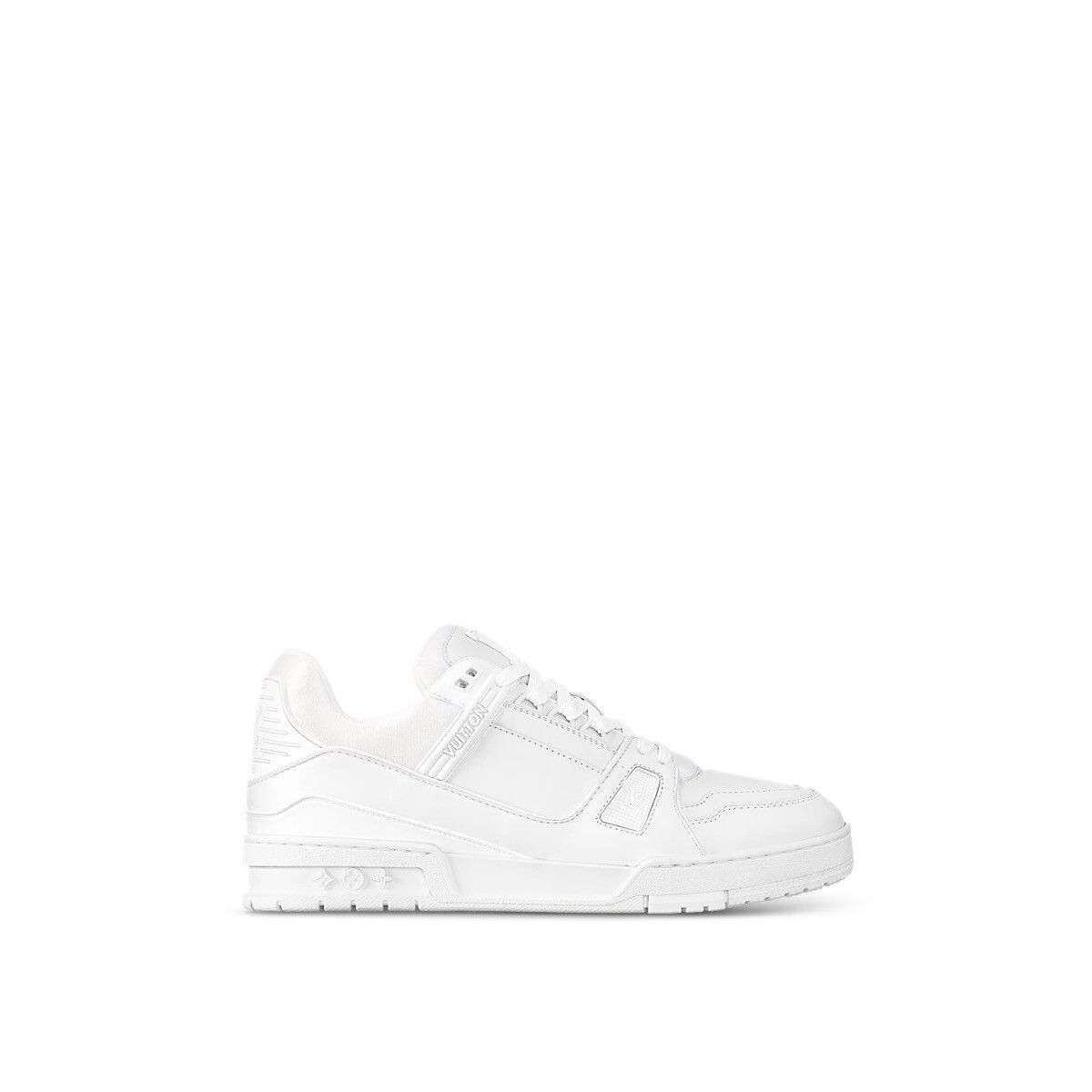 image of Louis Vuitton Lv Shoes Sneakers Leather Logo In White, Men's (Size 13)
