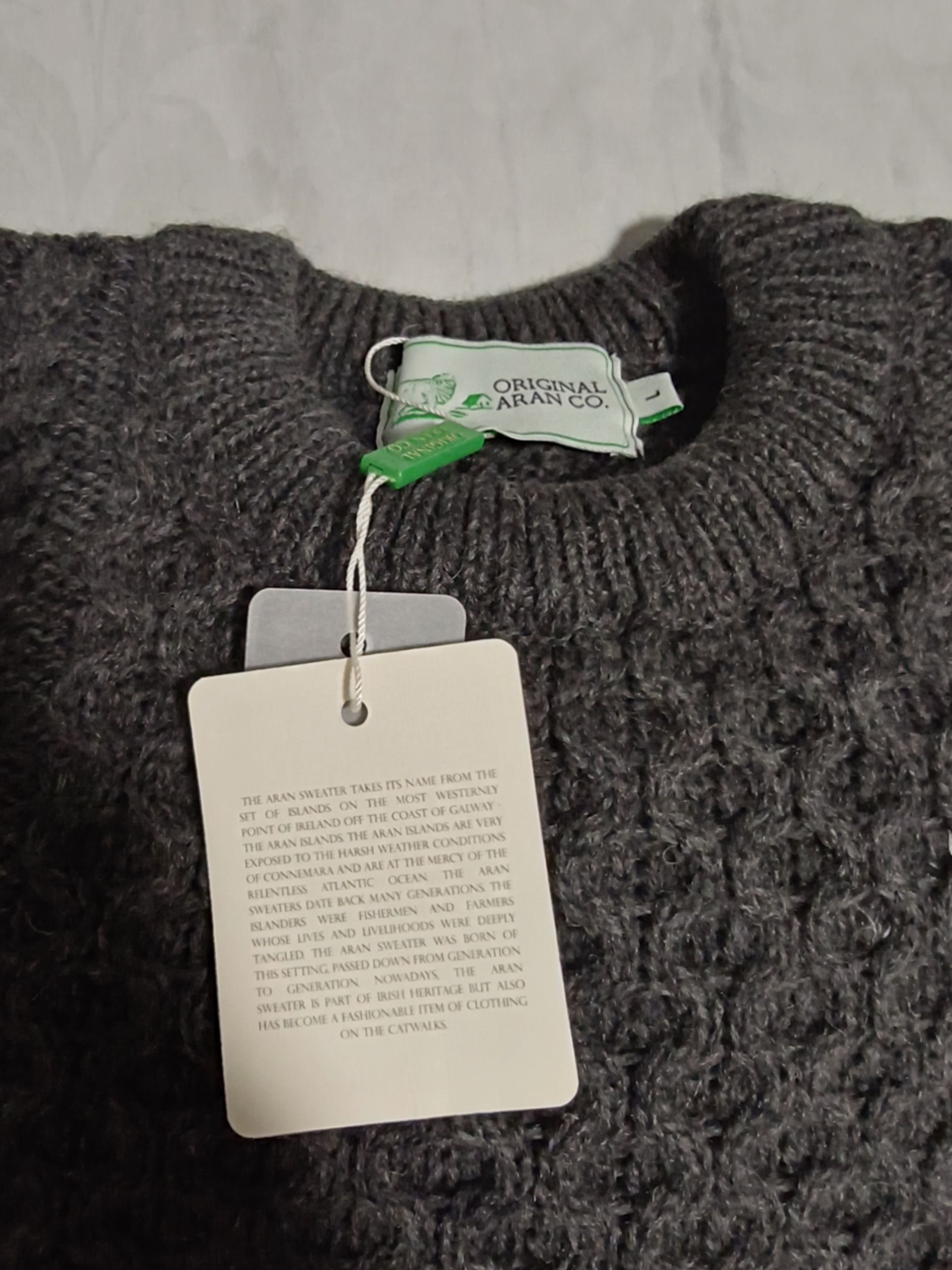 Other Original Aran Co Gray Cable Knit Sweater Size US L / EU 52-54 / 3 - 4 Thumbnail